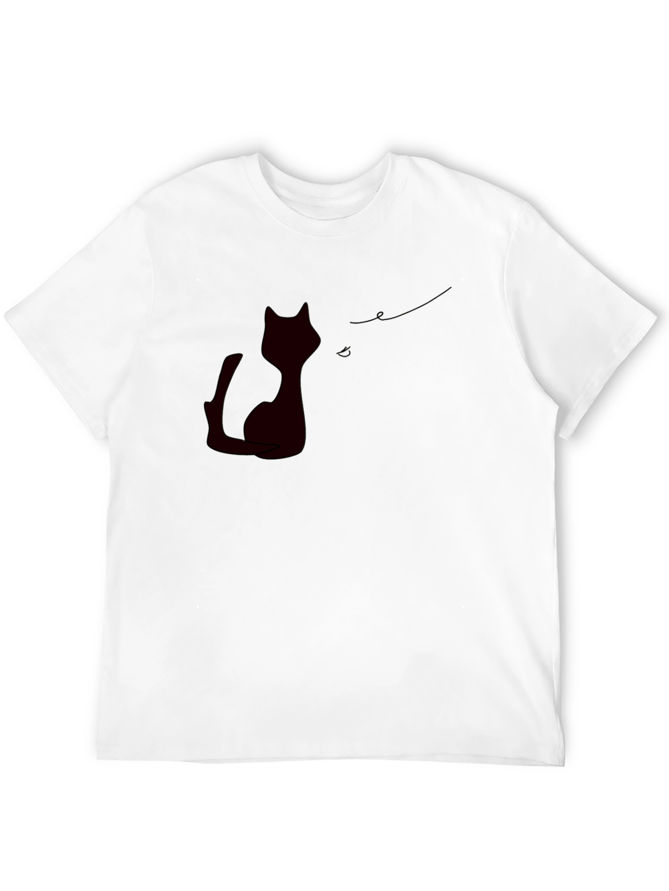 Black Black Cat Silhouette Tee - Modern, Stylish Casual Wear view 12
