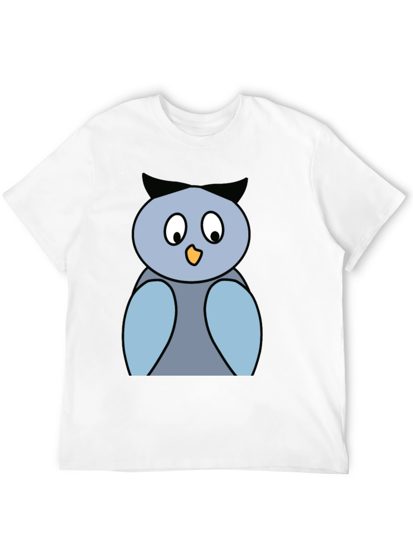 Black Cartoon Owl Graphic Tee - Black Cotton Blend Shirt view 12