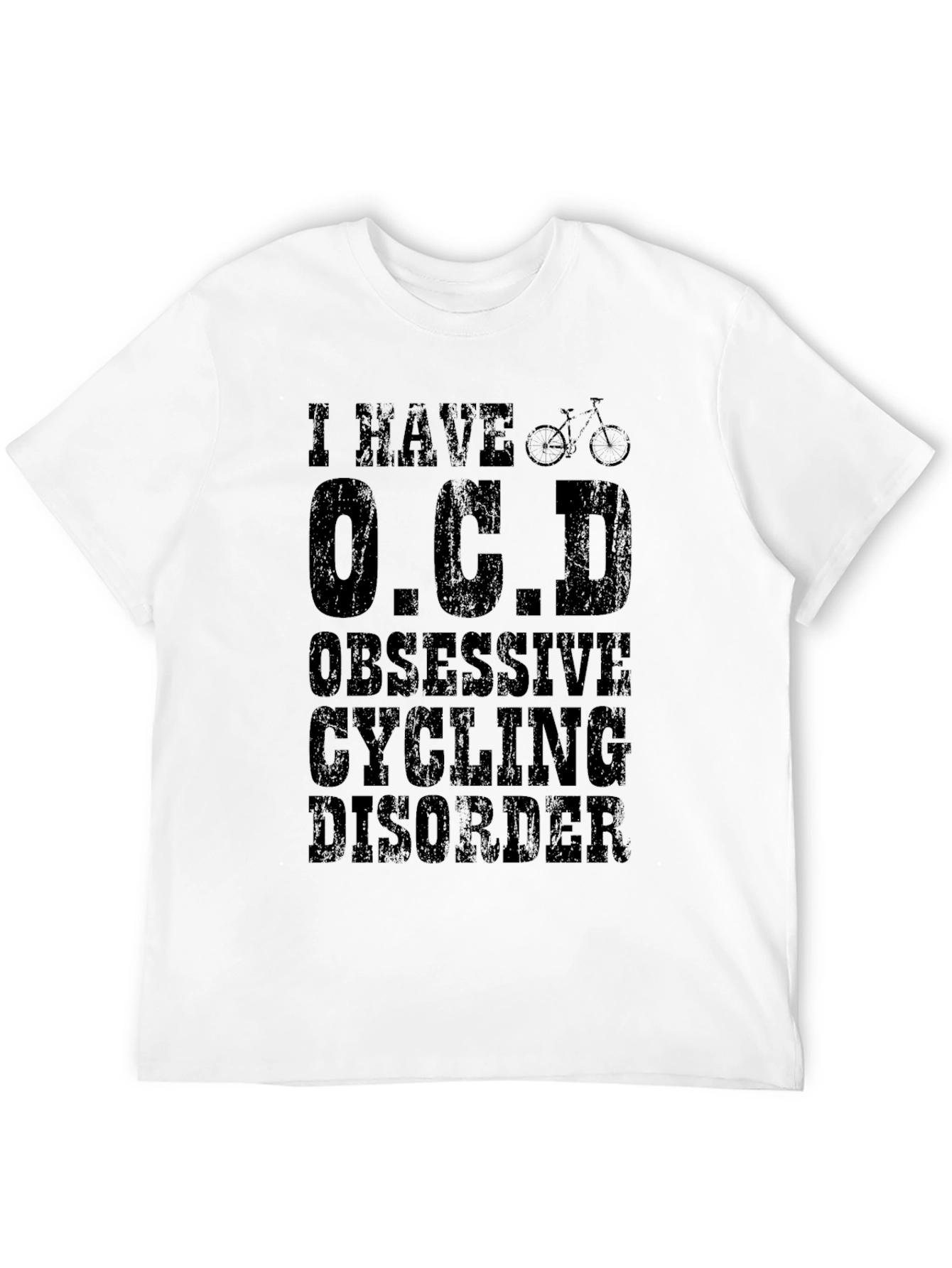 Black Funny OCD Obsessive Cycling Disorder T-Shirt view 12