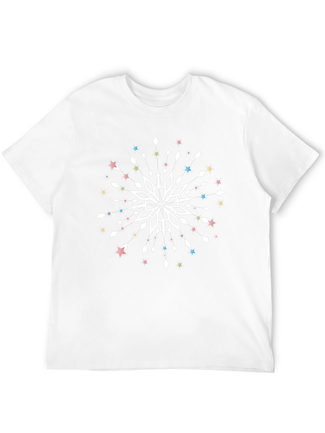 Black Festive Snowflake Graphic Tee - Unisex Black T-Shirt view 12
