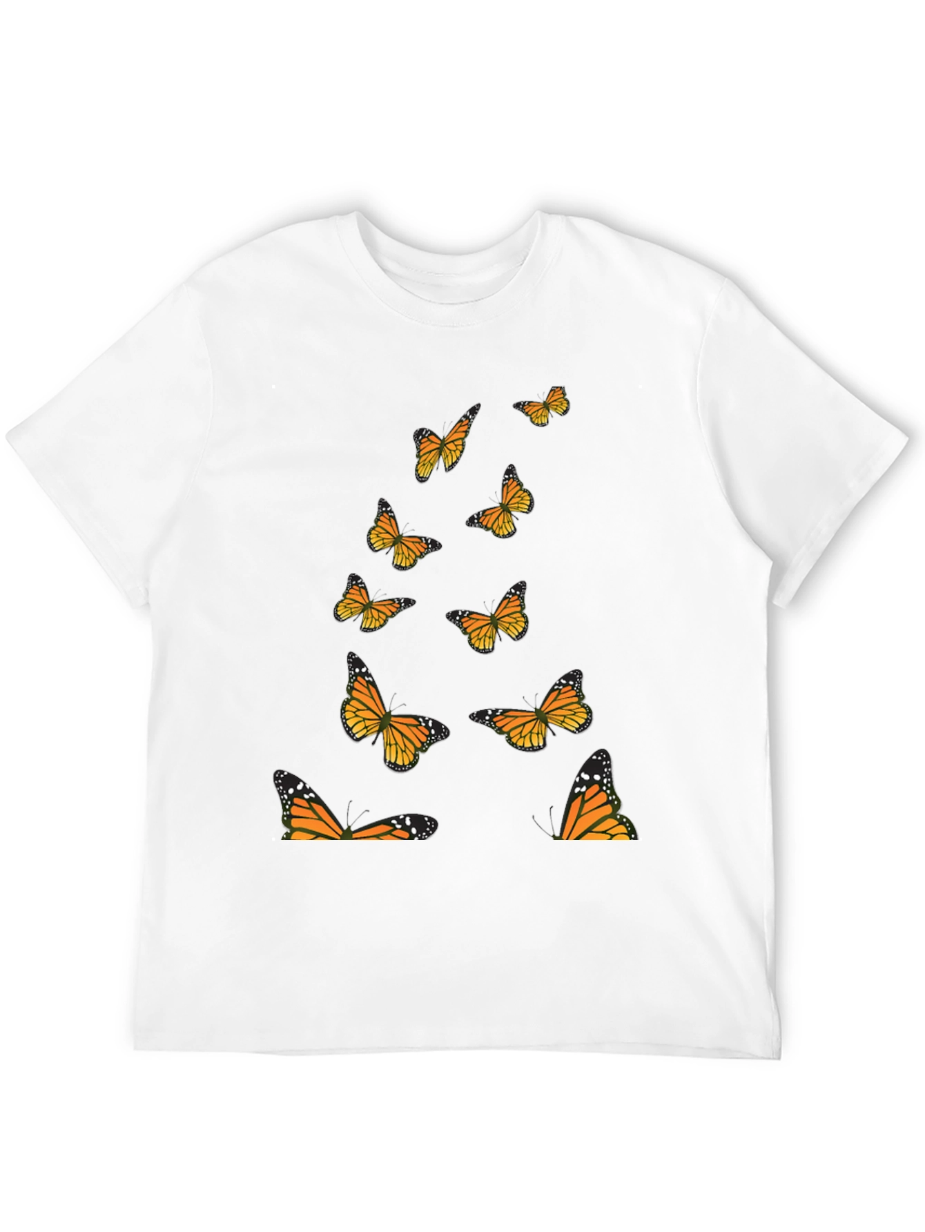 Black Butterfly Print Black T-Shirt view 12