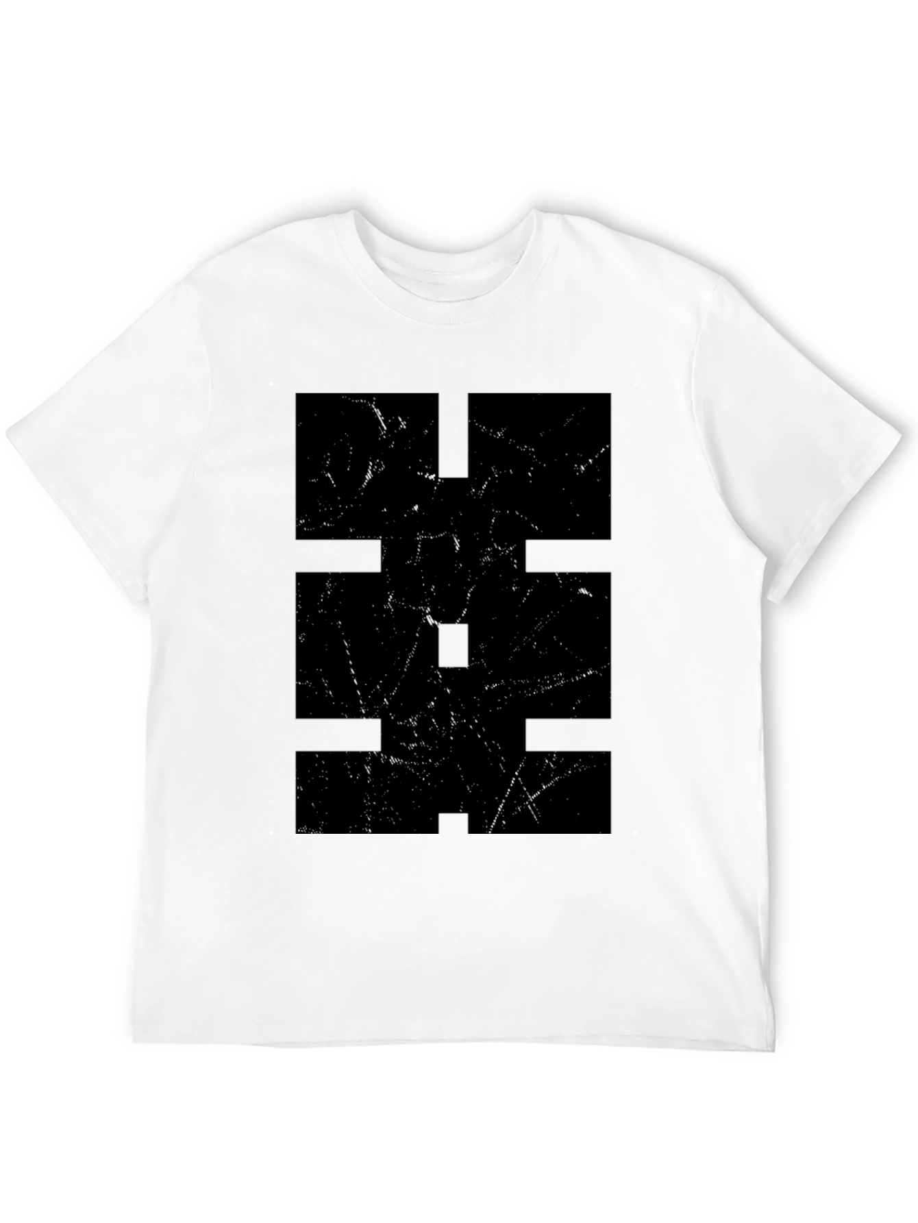 Black Modern Geometric Graphic Tee - Black Cotton Blend view 12