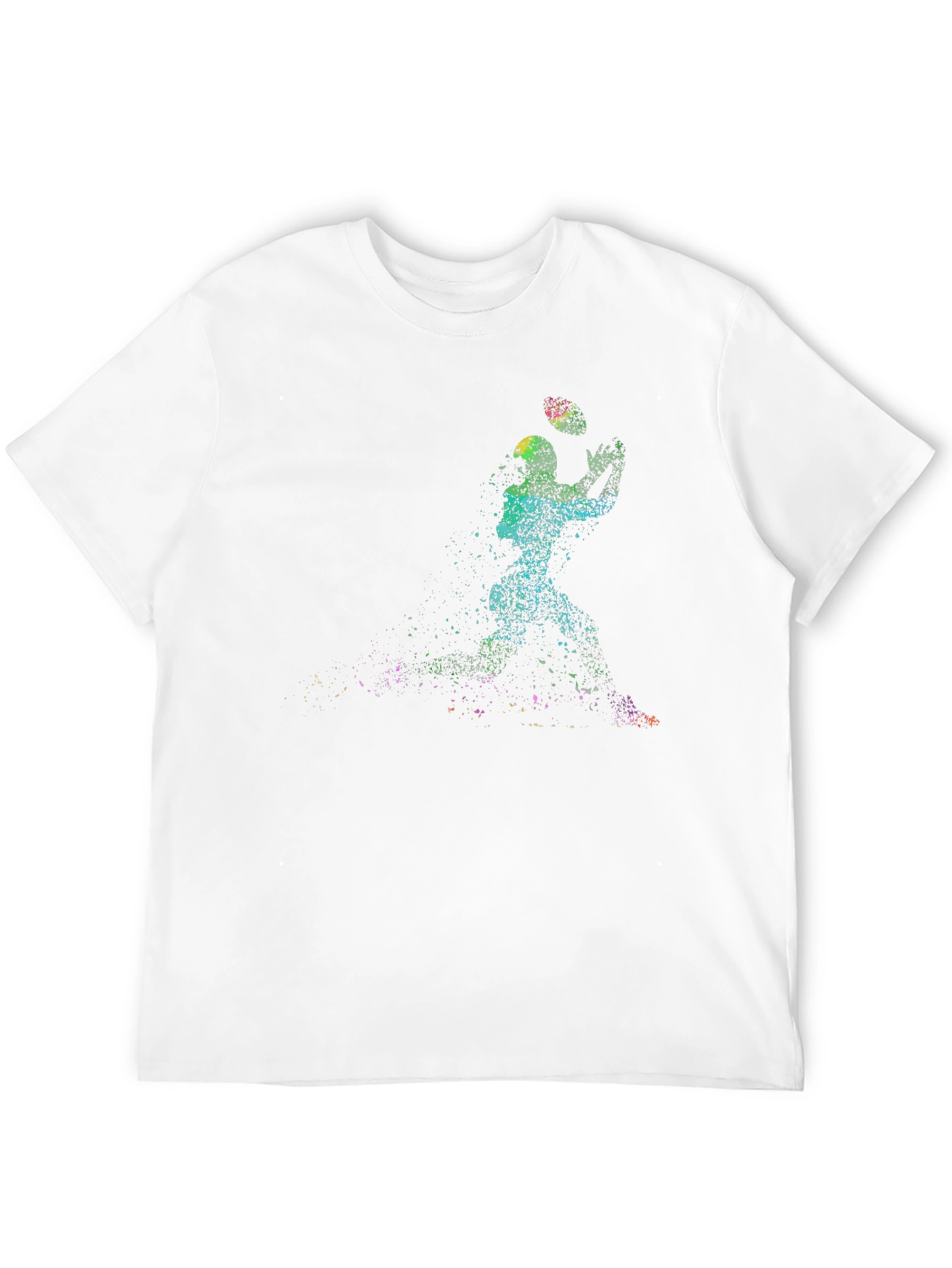 Black Colorful Football Player Graphic Tee view 12