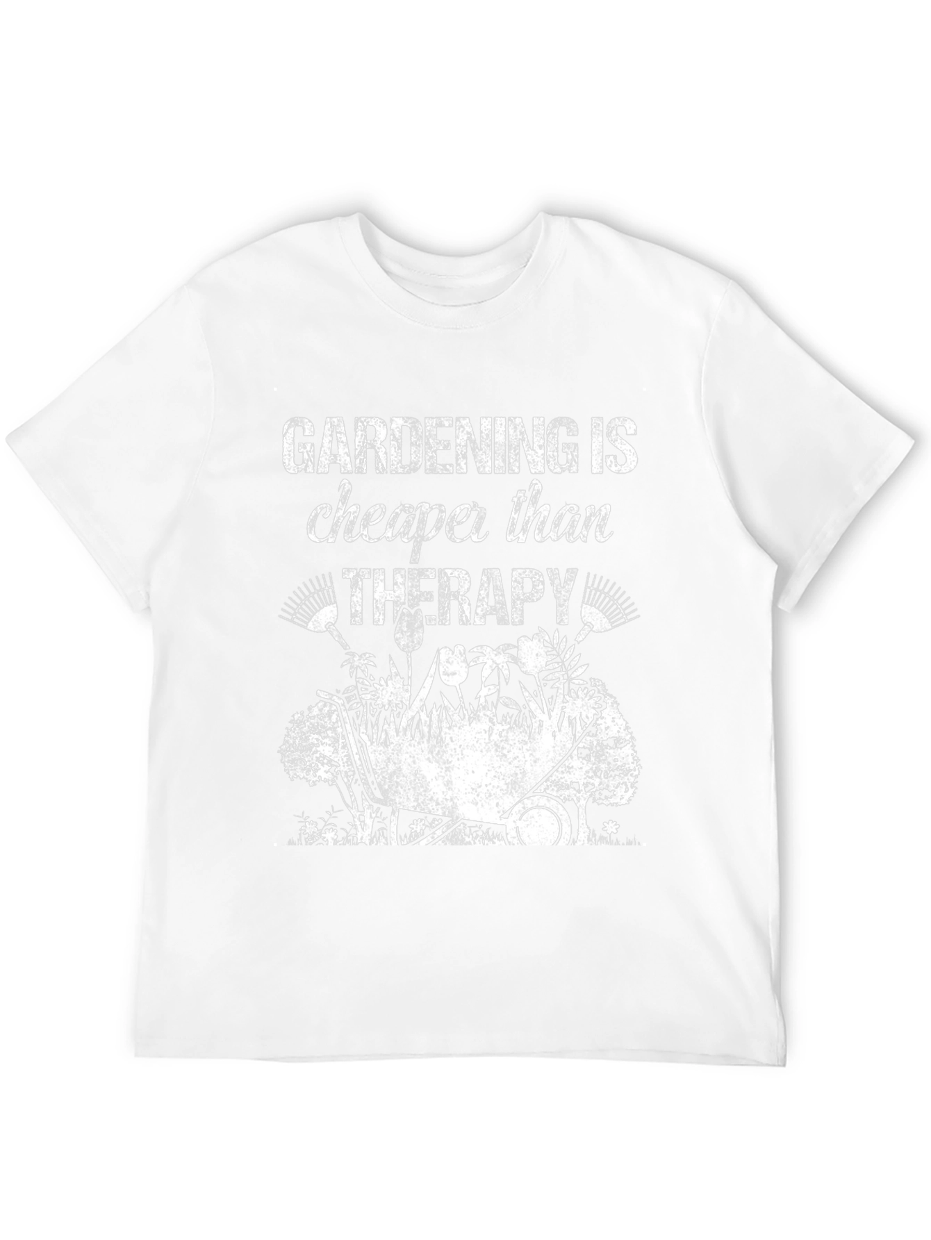 Black Gardening is Cheaper Than Therapy Graphic Tee view 12