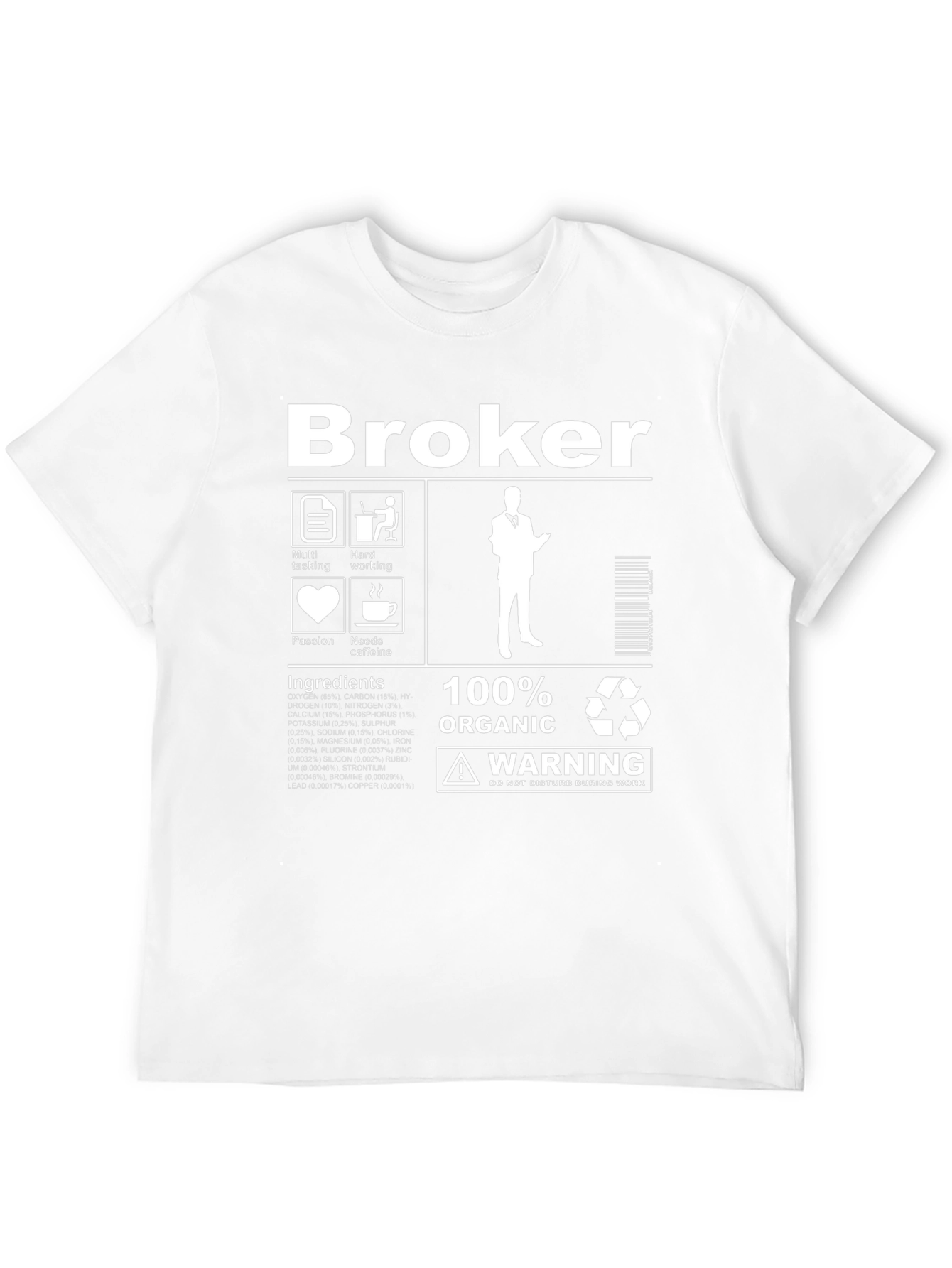 Black Broker Organic Ingredient T-Shirt view 12