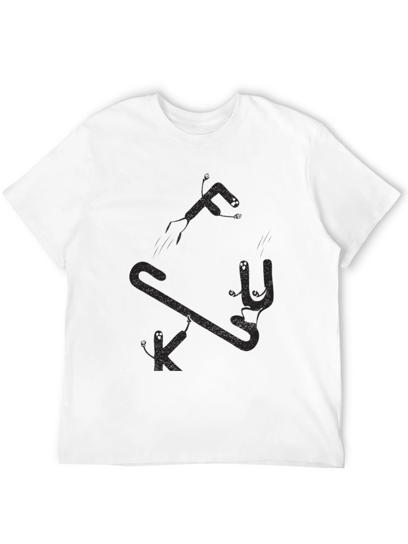 Black Men's Black Graphic Tee - Funny Stick Figure Design view 12
