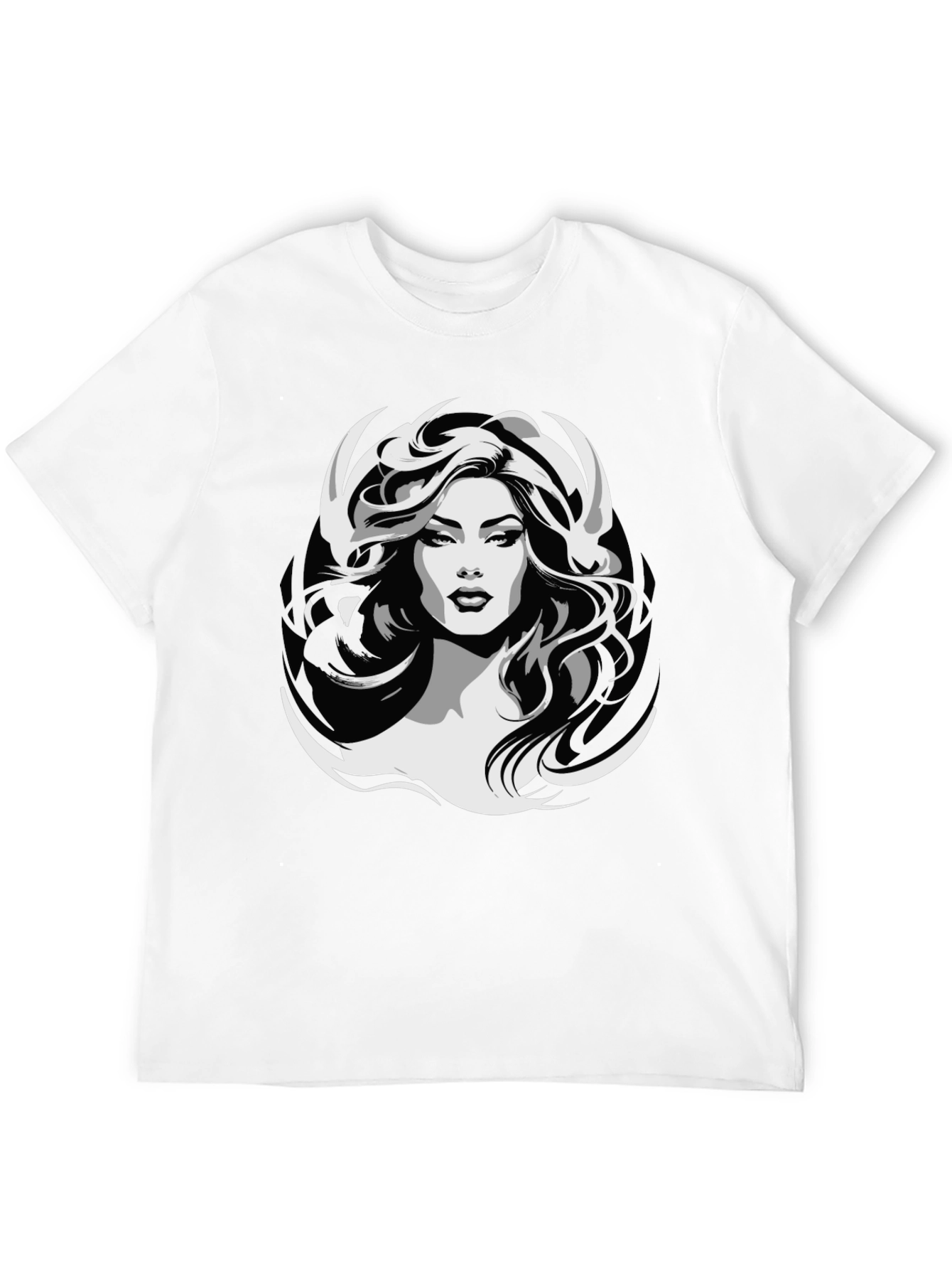 Black Graphic Print T-Shirt - Woman Design view 12