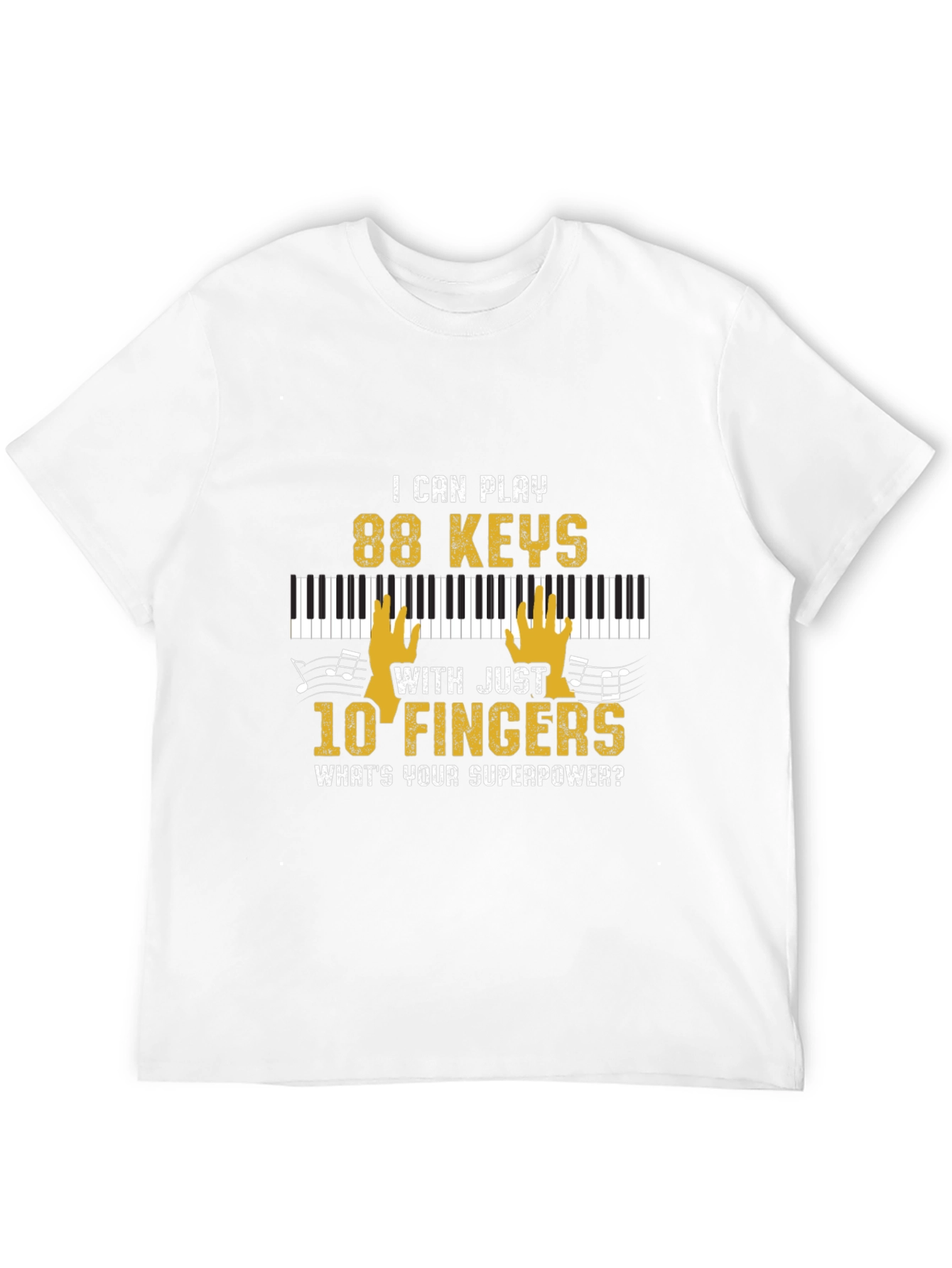 Black Funny Musician T-Shirt: Piano 88 Keys Superpower view 12