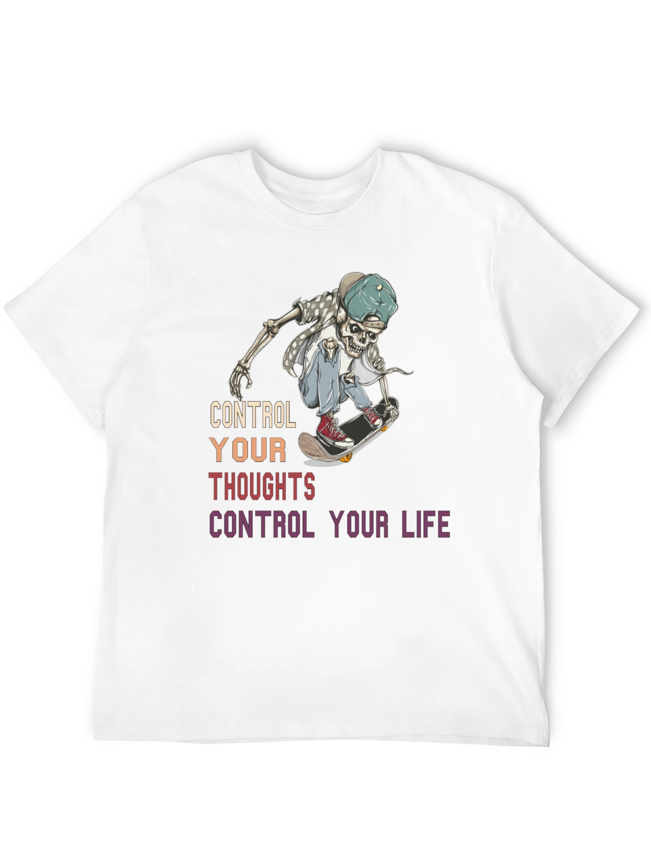 Black Skateboarding Skeleton Graphic T-Shirt view 12