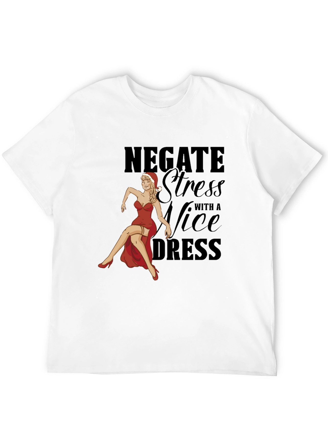 Black Negate Stress Nice Dress T-Shirt view 12