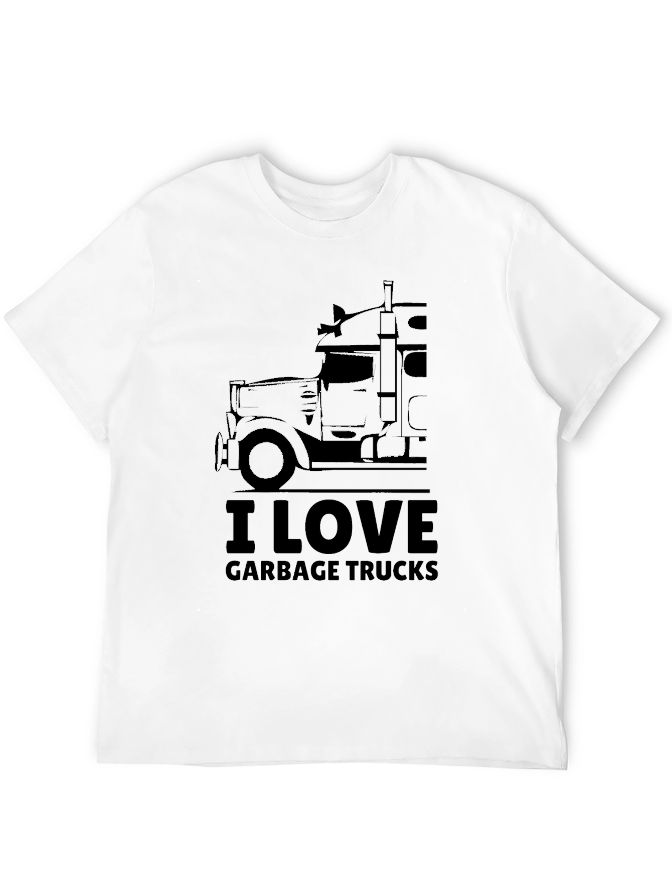 Black I Love Garbage Trucks Graphic Tee view 12