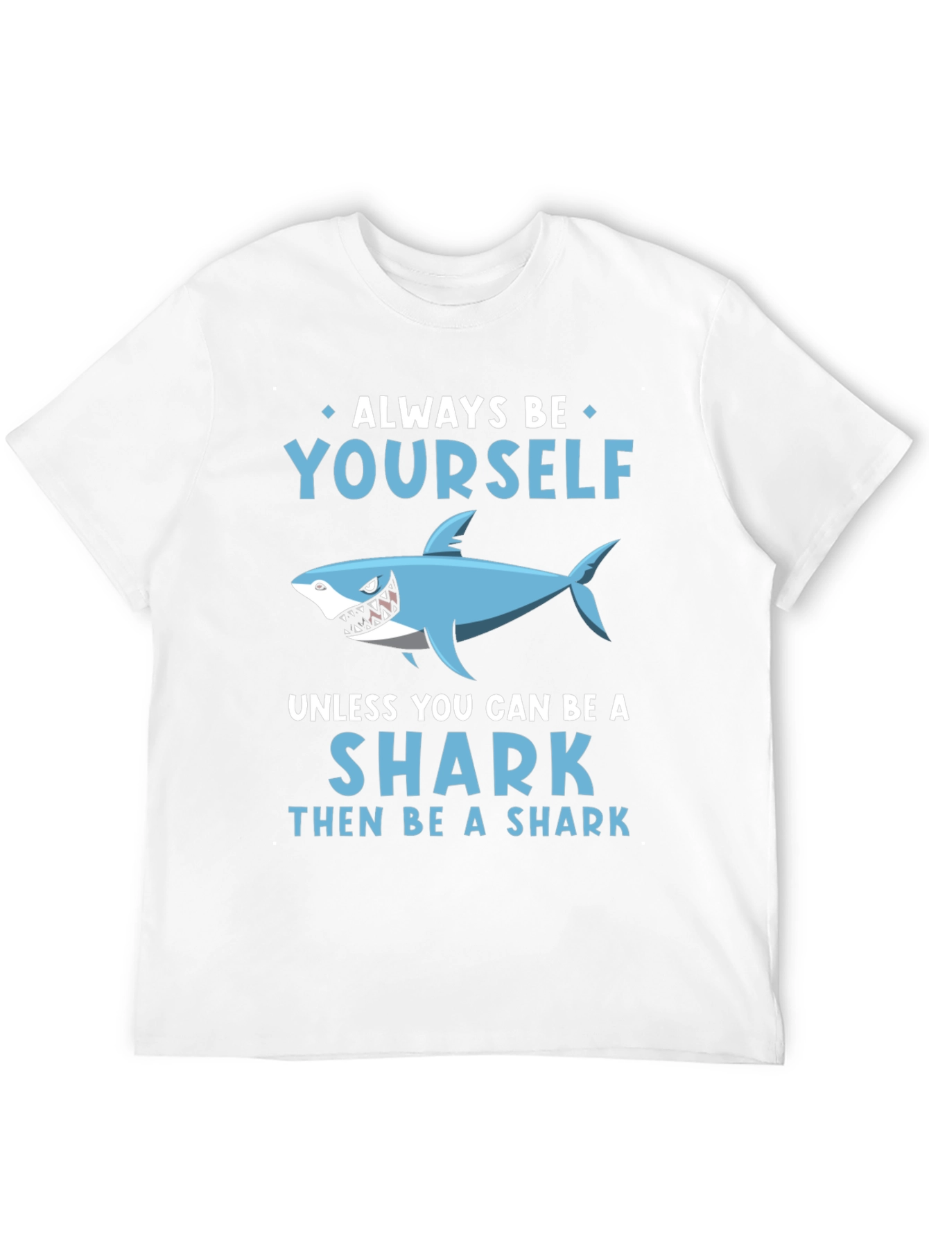 Black Funny Shark Graphic Tee - Always Be Yourself Shirt view 12