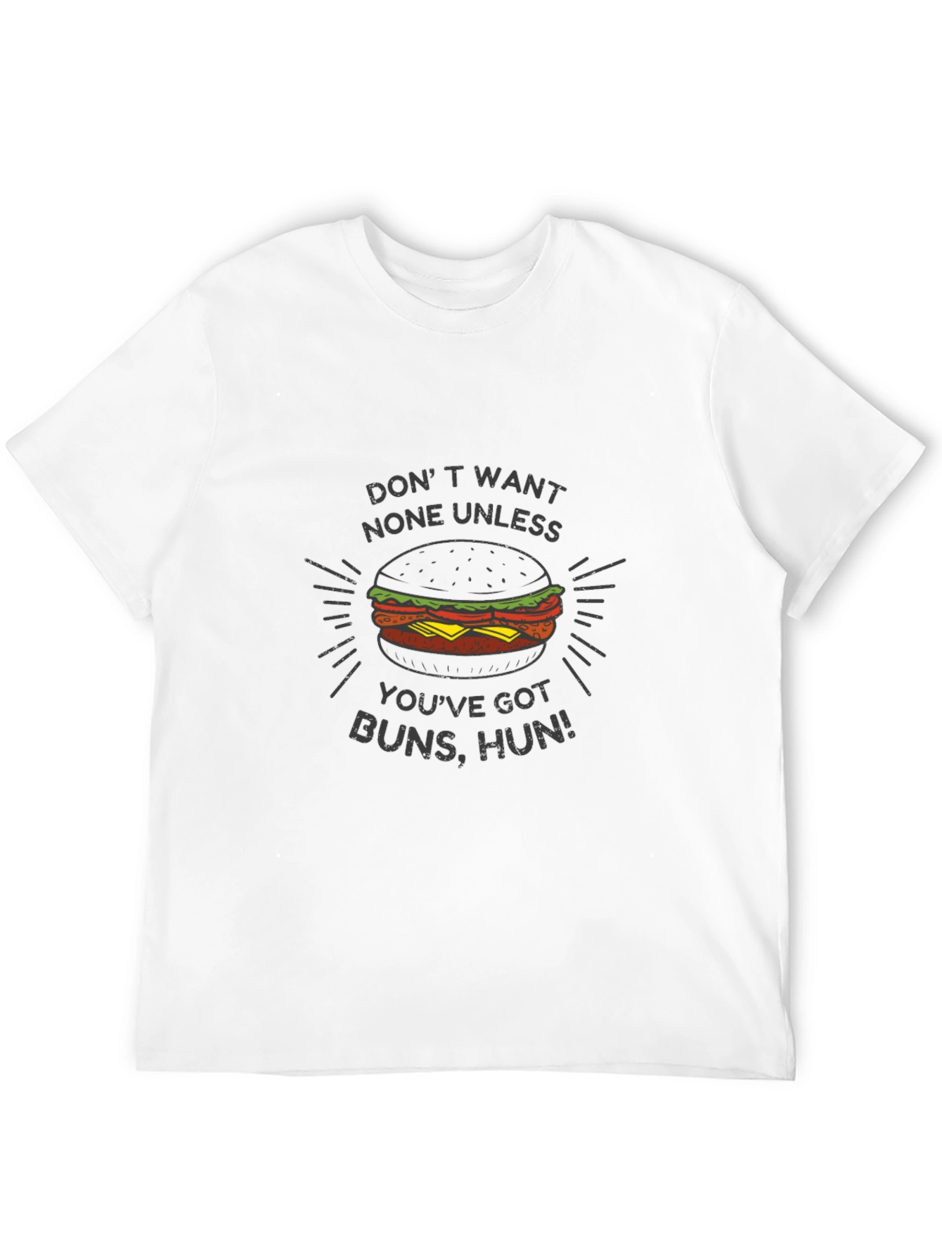 Black Funny Burger Buns T-Shirt view 12
