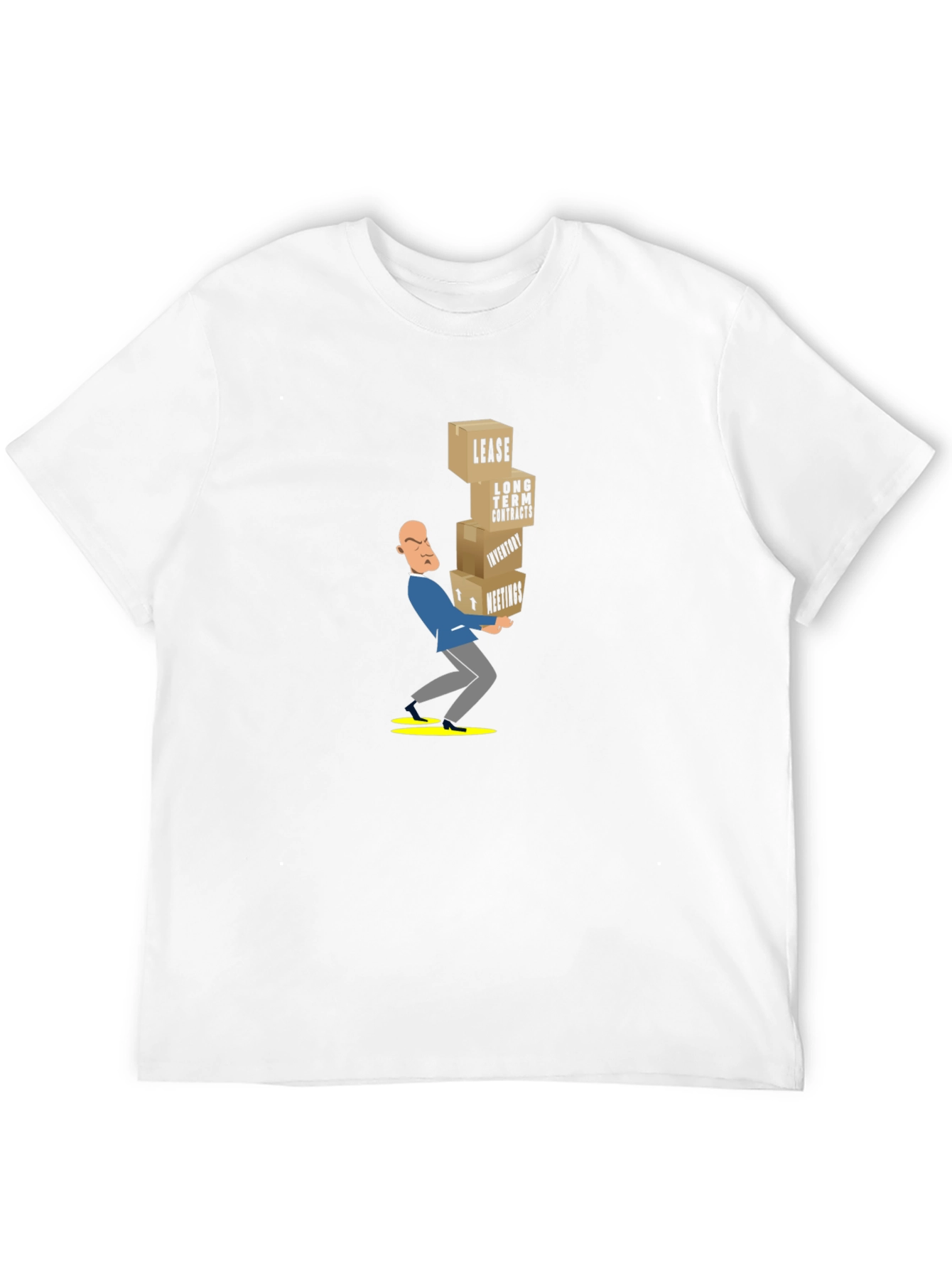 Black Black T-Shirt with Stressed Business Cartoon view 12