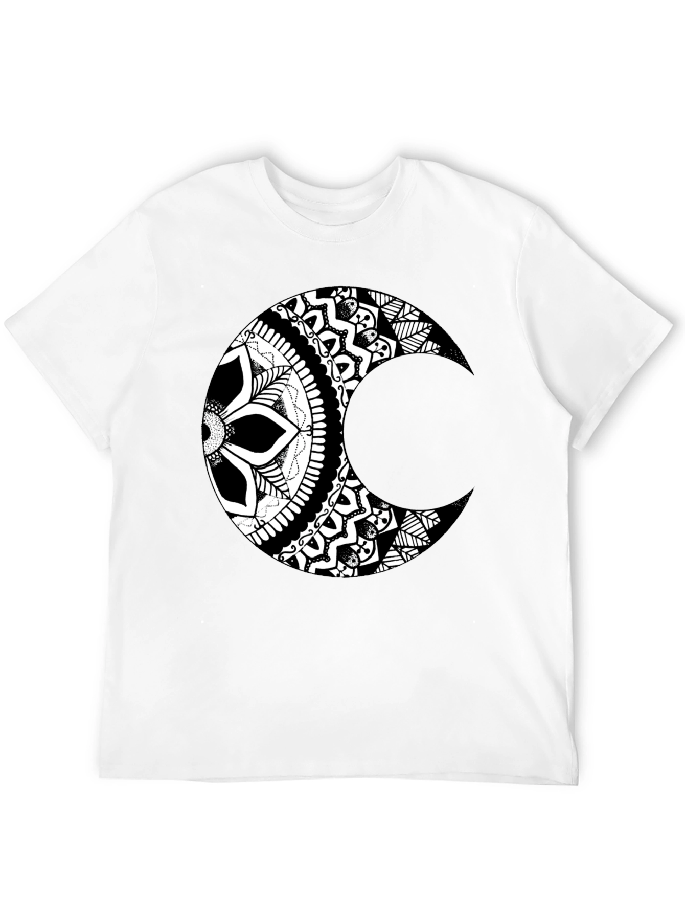 Black Moon Mandala Graphic Tee - Stylish Black T-Shirt view 12