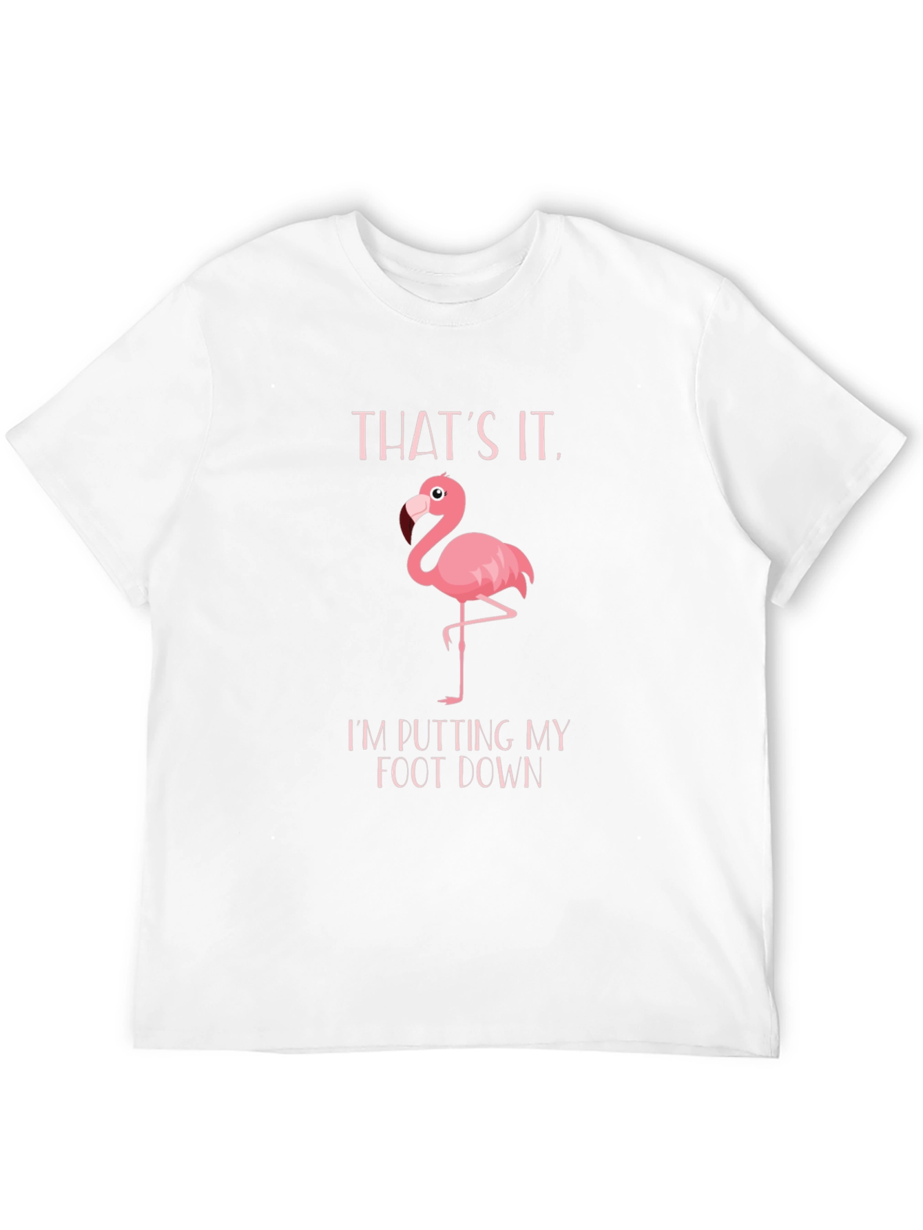 Black Funny Flamingo T-Shirt: "Putting My Foot Down" view 12