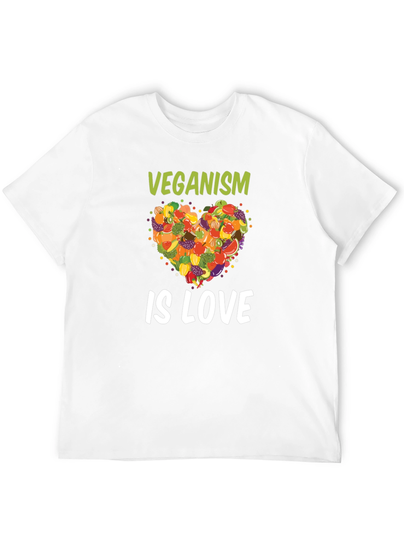 Black Veganism Is Love T-Shirt Fruit Heart Tee view 12