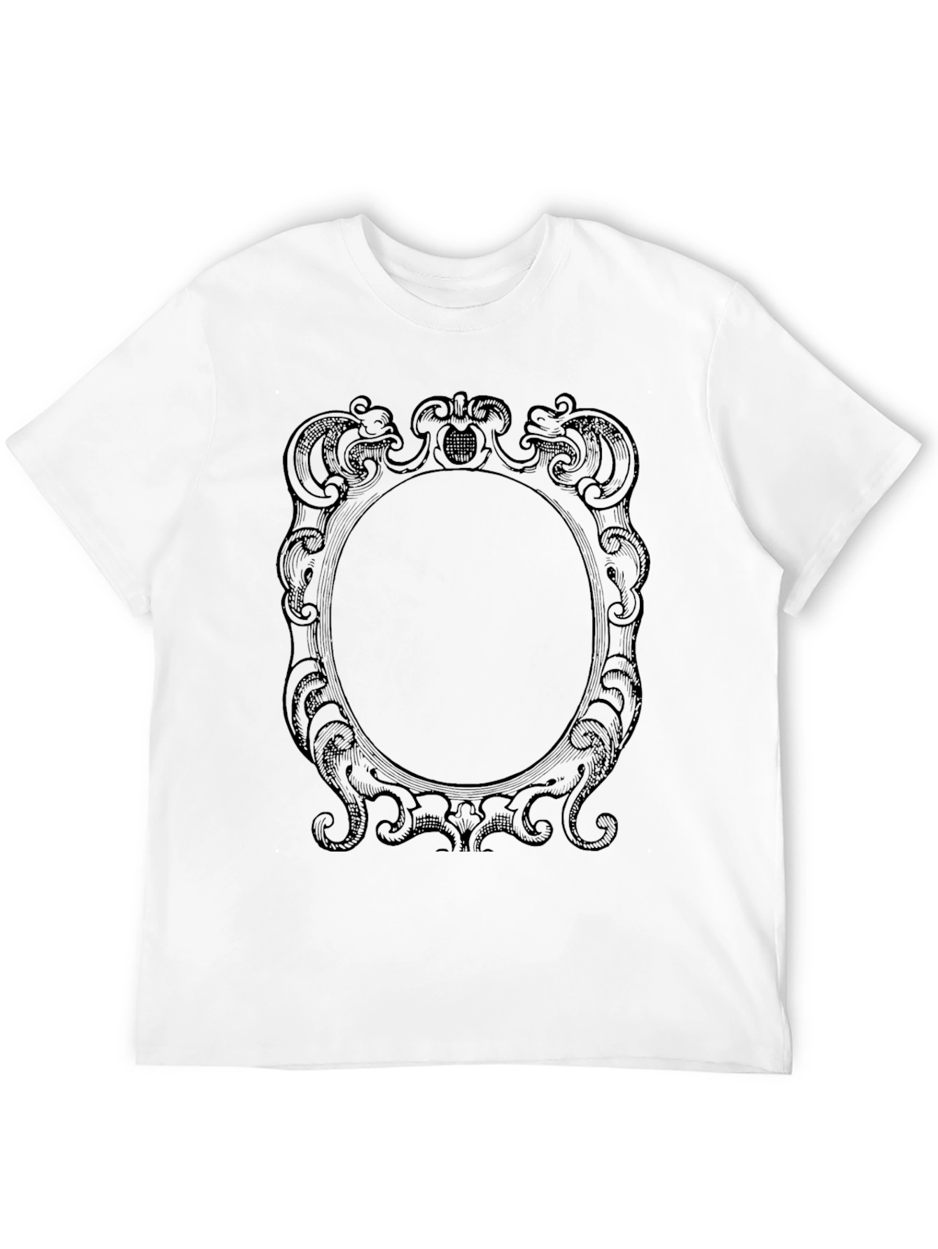 Elegant Framed Graphic Tee - Classic Black Cotton - 12