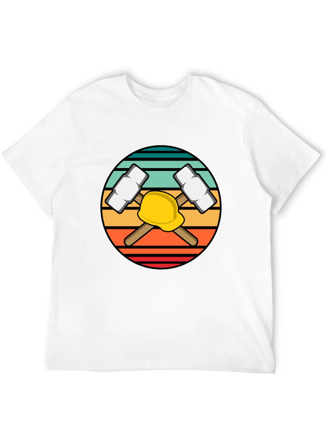 Black Miner Hard Hat & Pickaxes Graphic Tee - Black view 12