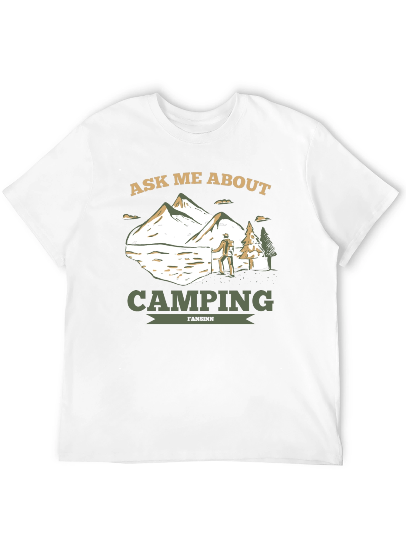 Black Camping Enthusiast T-Shirt: Ask Me About Camping view 12