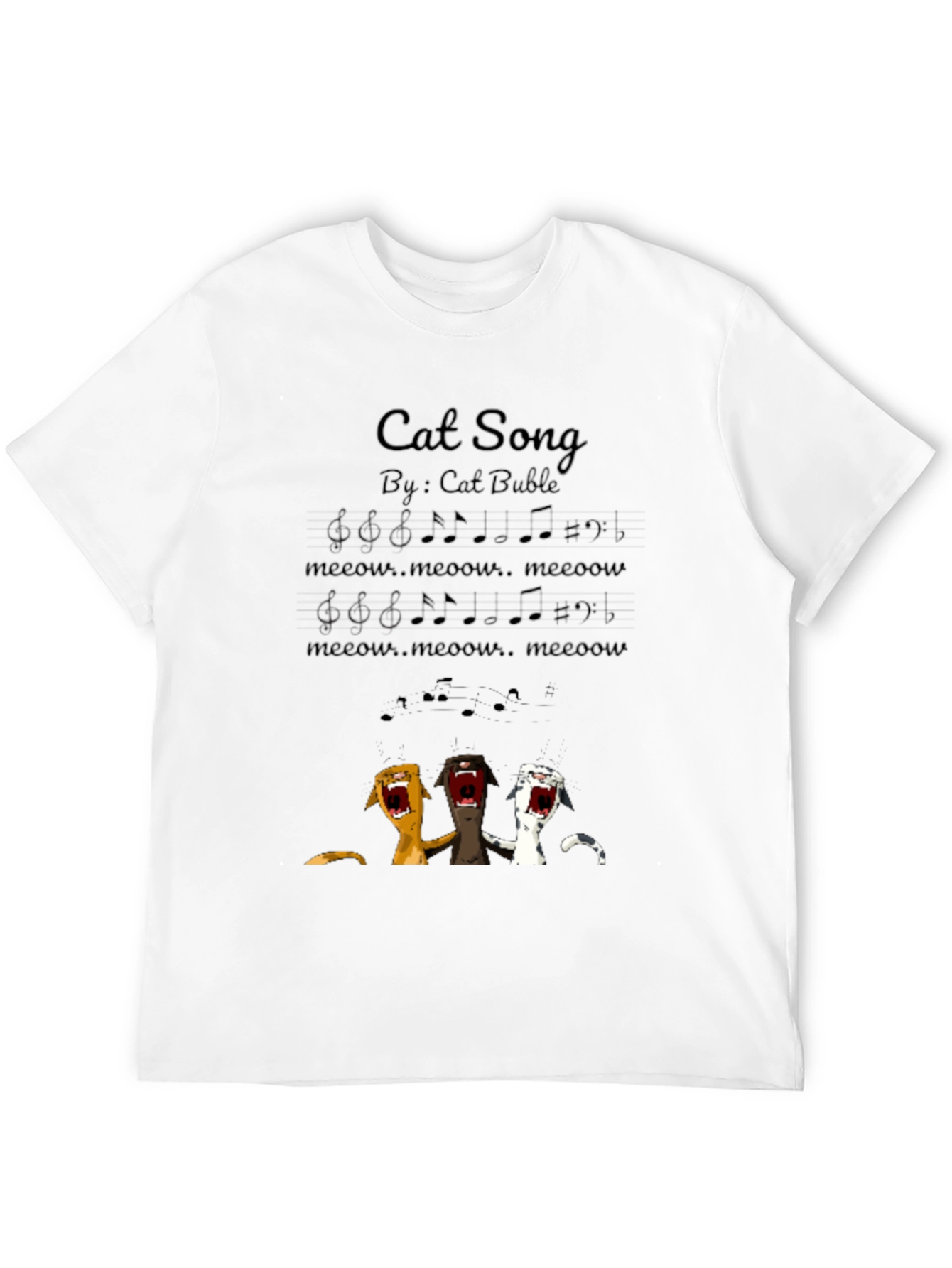 Black Cat Song T-Shirt - Meow Music Tee view 12