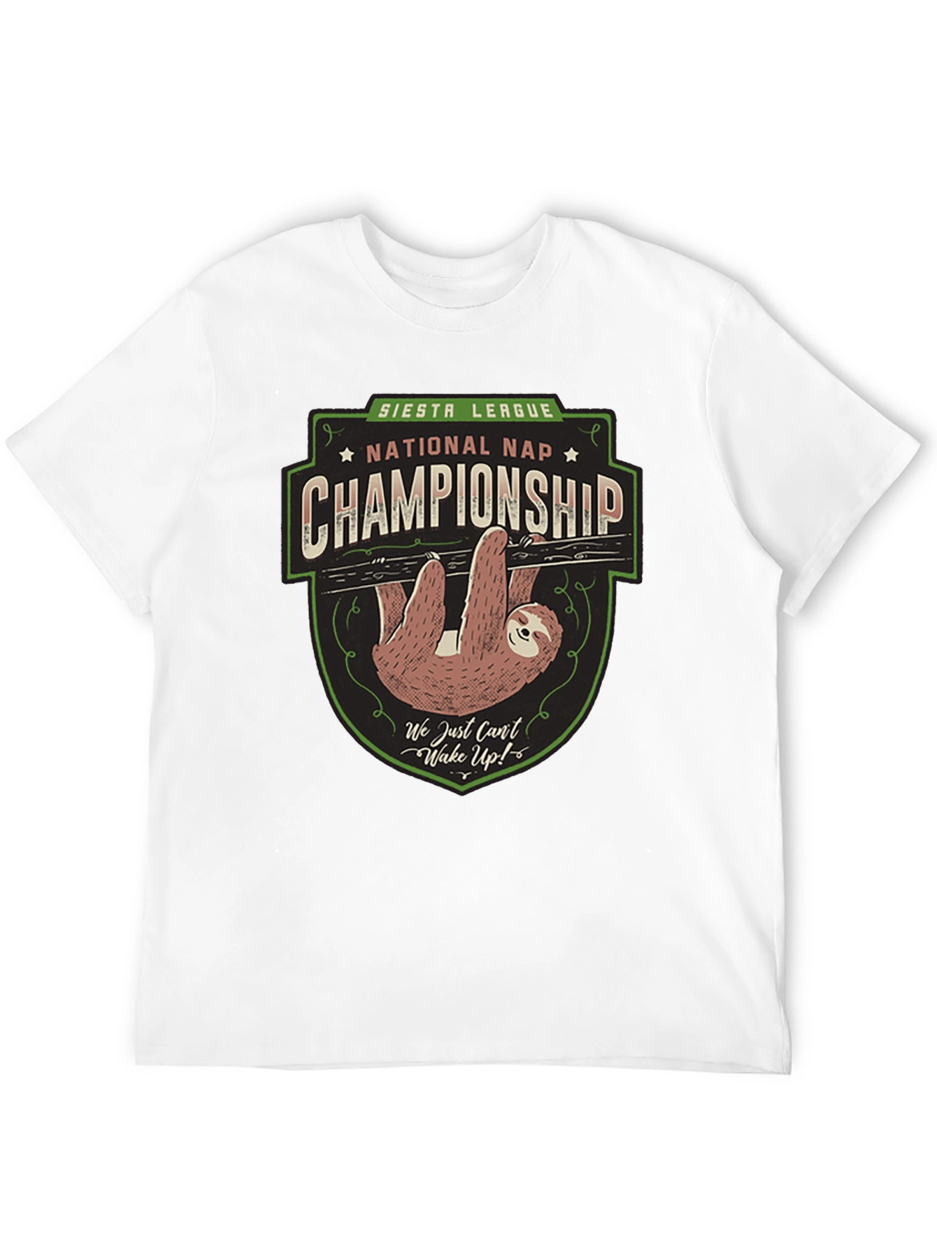 Black Siesta League National Nap Championship Sloth T-Shirt view 12