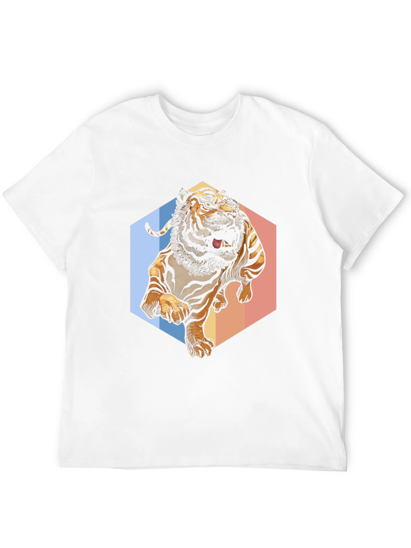 Black Roaring Tiger Graphic Tee - Bold Black T-Shirt view 12