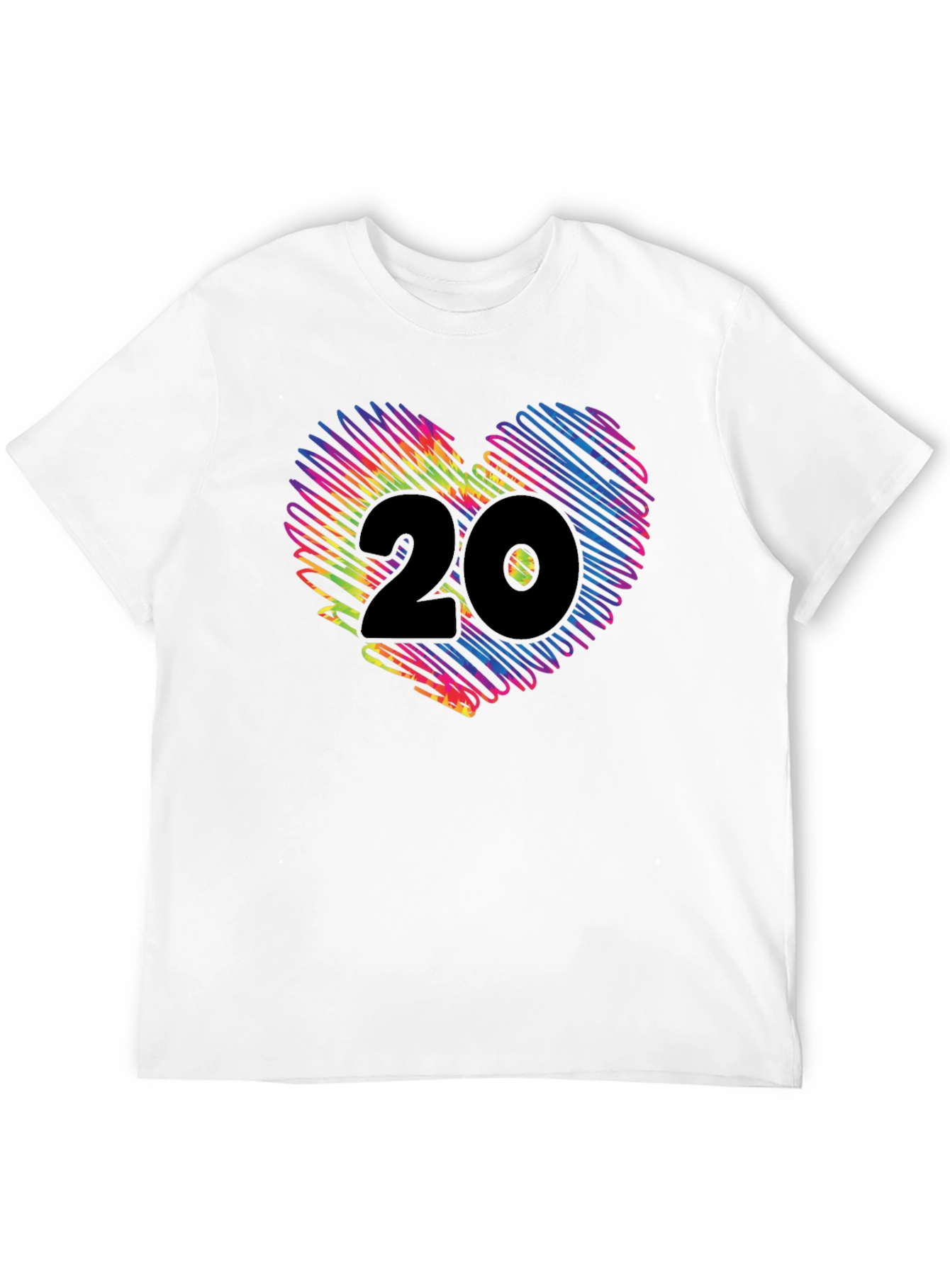 Black Vibrant Heart 20 Graphic Tee - Black view 12