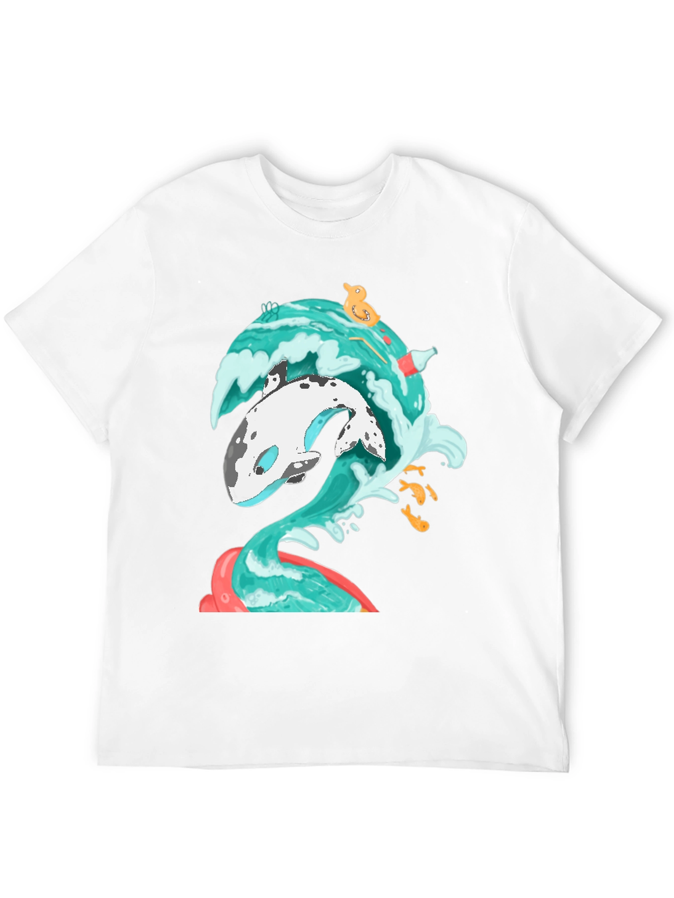 Black Whale Wave Graphic Tee - Unique Ocean Art T-Shirt view 12