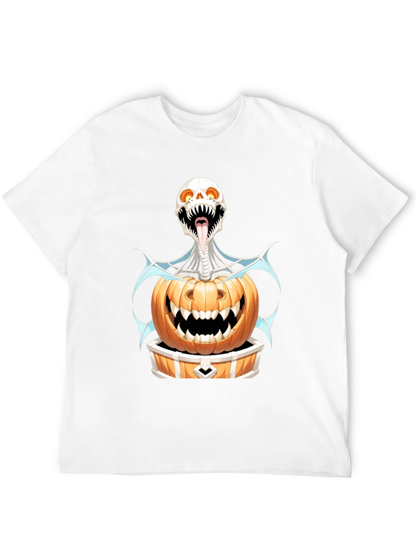 Black Halloween Skeleton Pumpkin Graphic Tee view 12