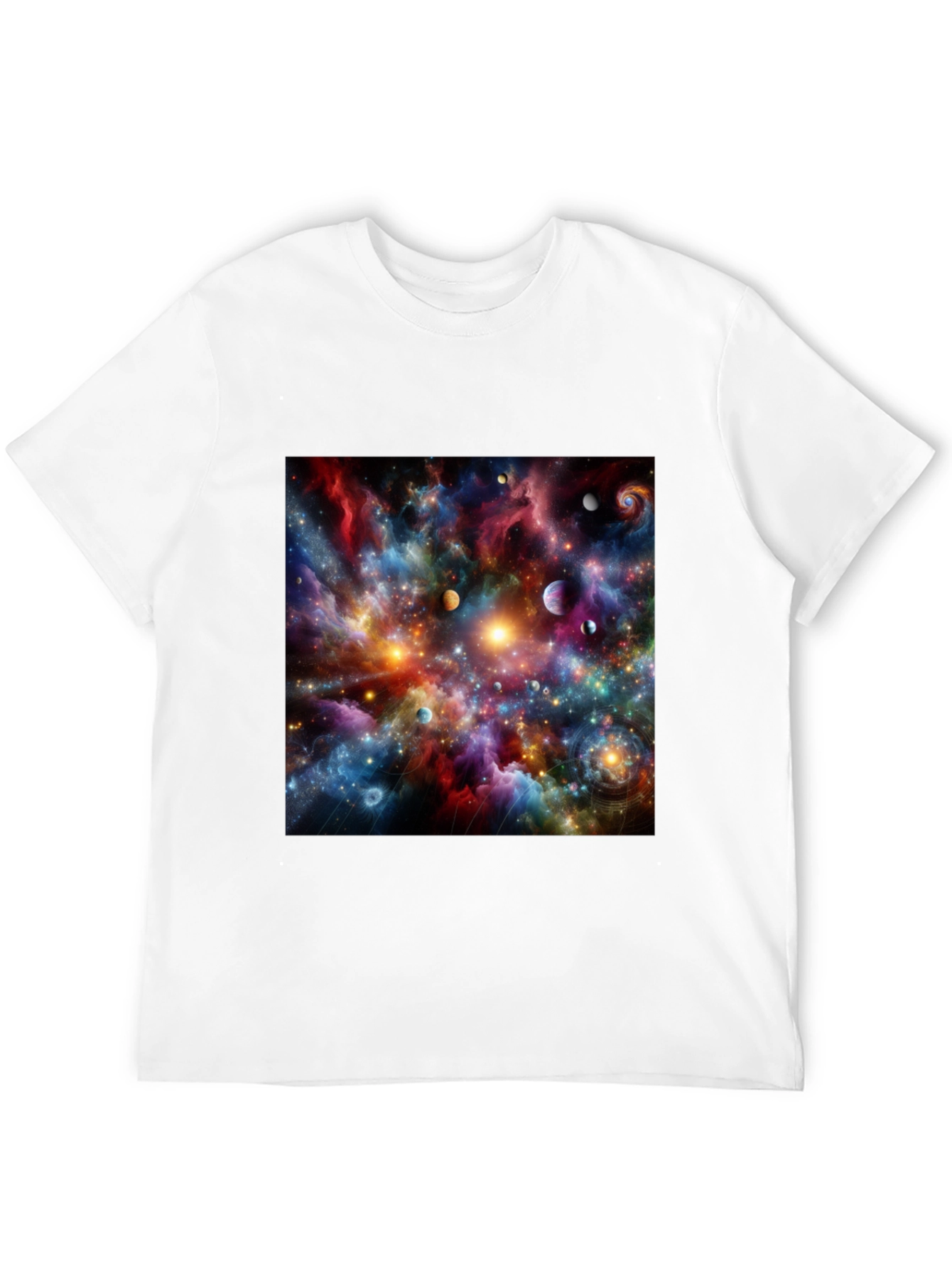 Black Cosmic Nebula Graphic T-Shirt view 12