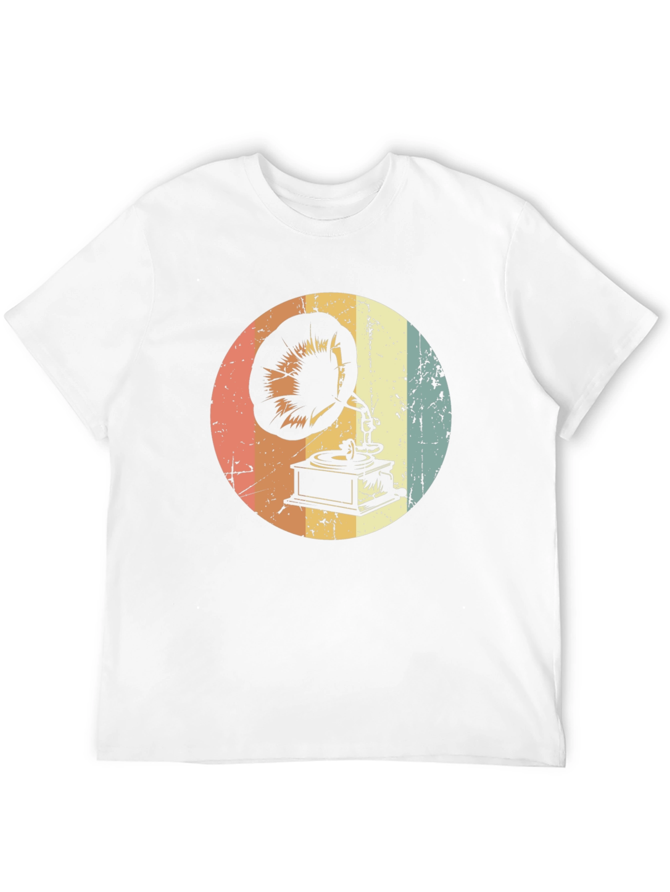 Black Vintage Phonograph Graphic Tee - Retro Music Lover Shirt view 12