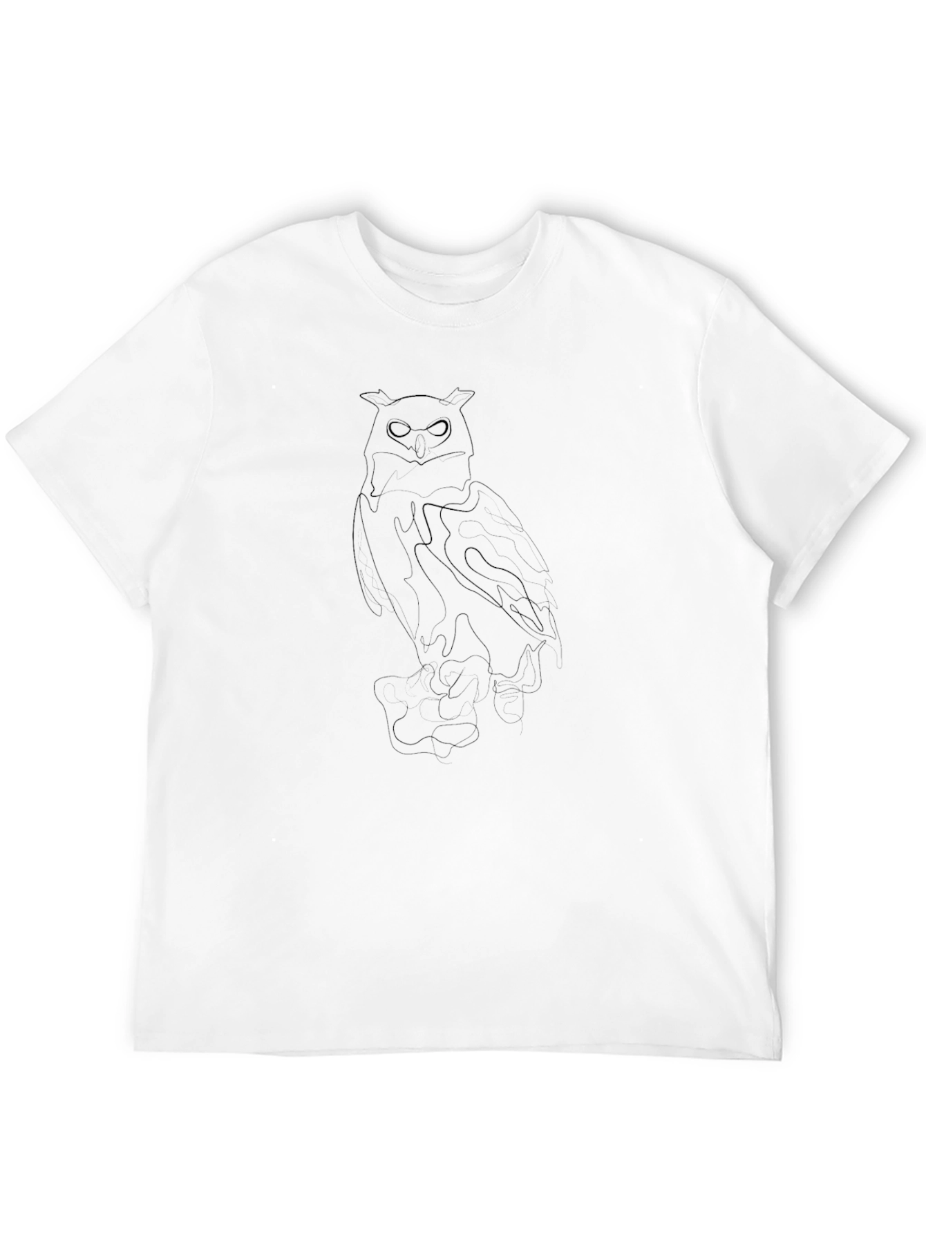 Black Men's Black Owl Graphic T-Shirt - Casual Style view 12