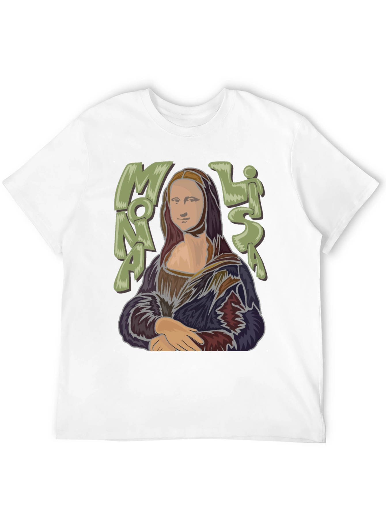 Black Mona Lisa Graphic Tee - Classic Art Style T-Shirt view 12