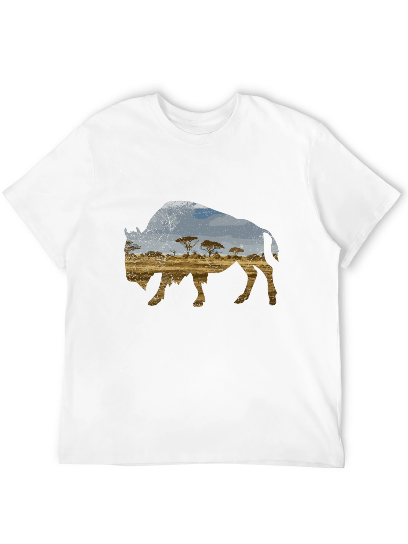 Black Buffalo Landscape Graphic Black T-Shirt view 12