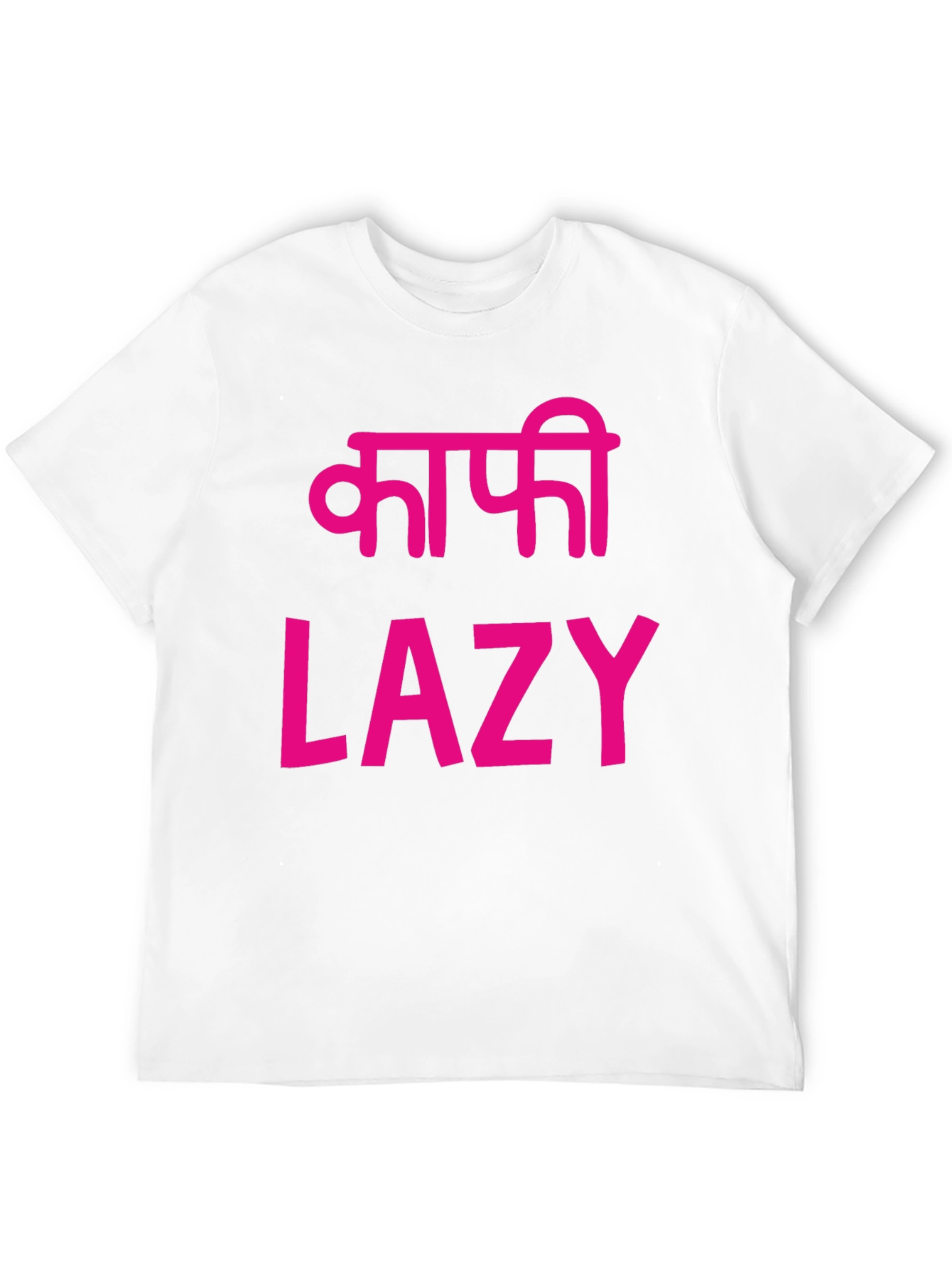 Black Lazy T-Shirt - Black with Pink Print view 12
