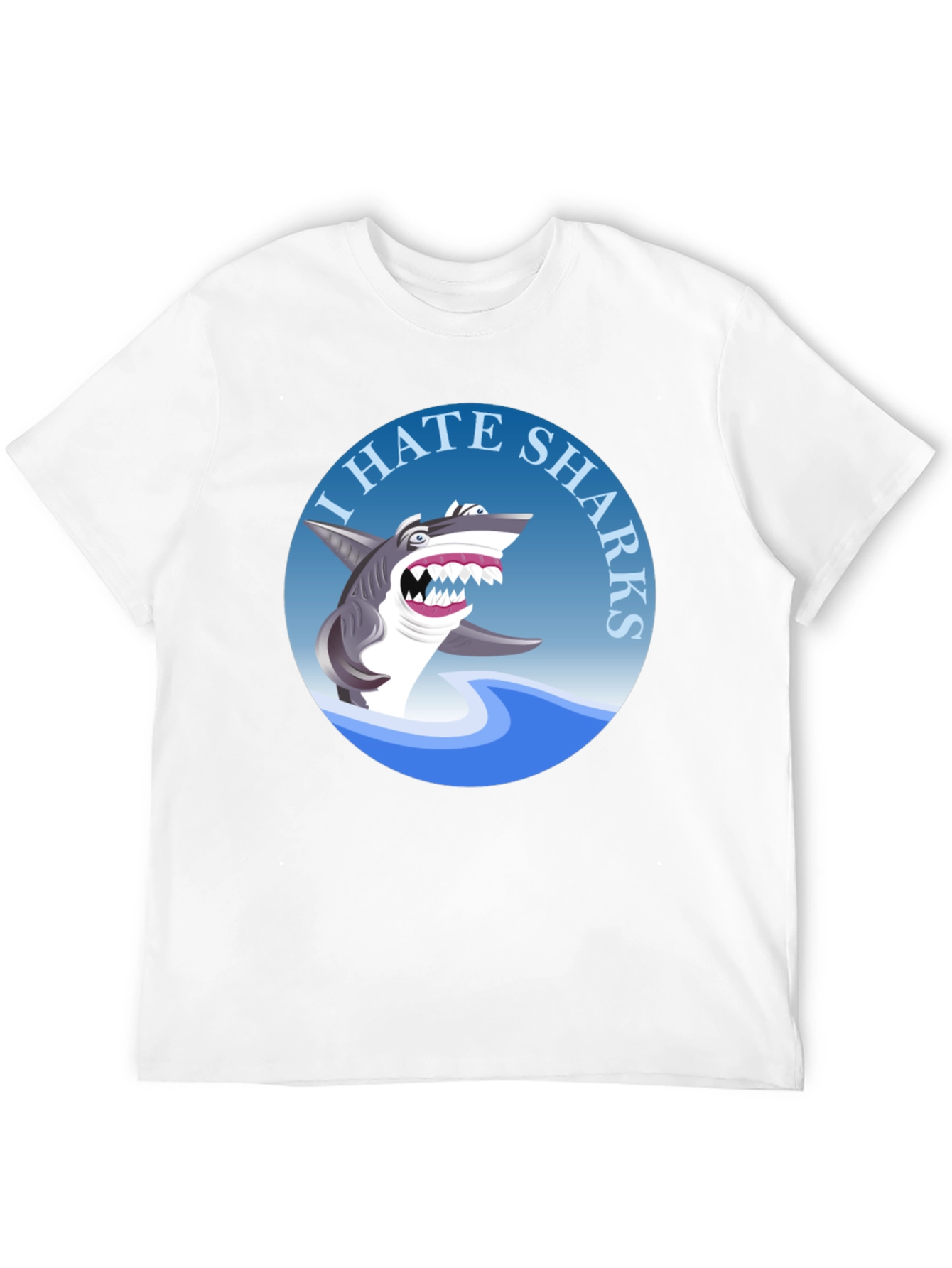 Black I Hate Sharks Graphic Tee - Men's Black T-Shirt view 12