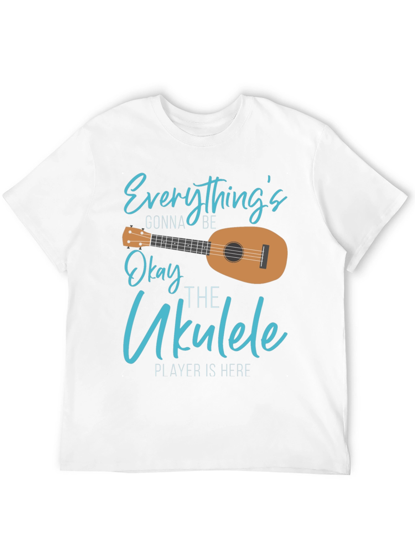 Black Everything's Gonna Be Okay Ukulele T-Shirt view 12