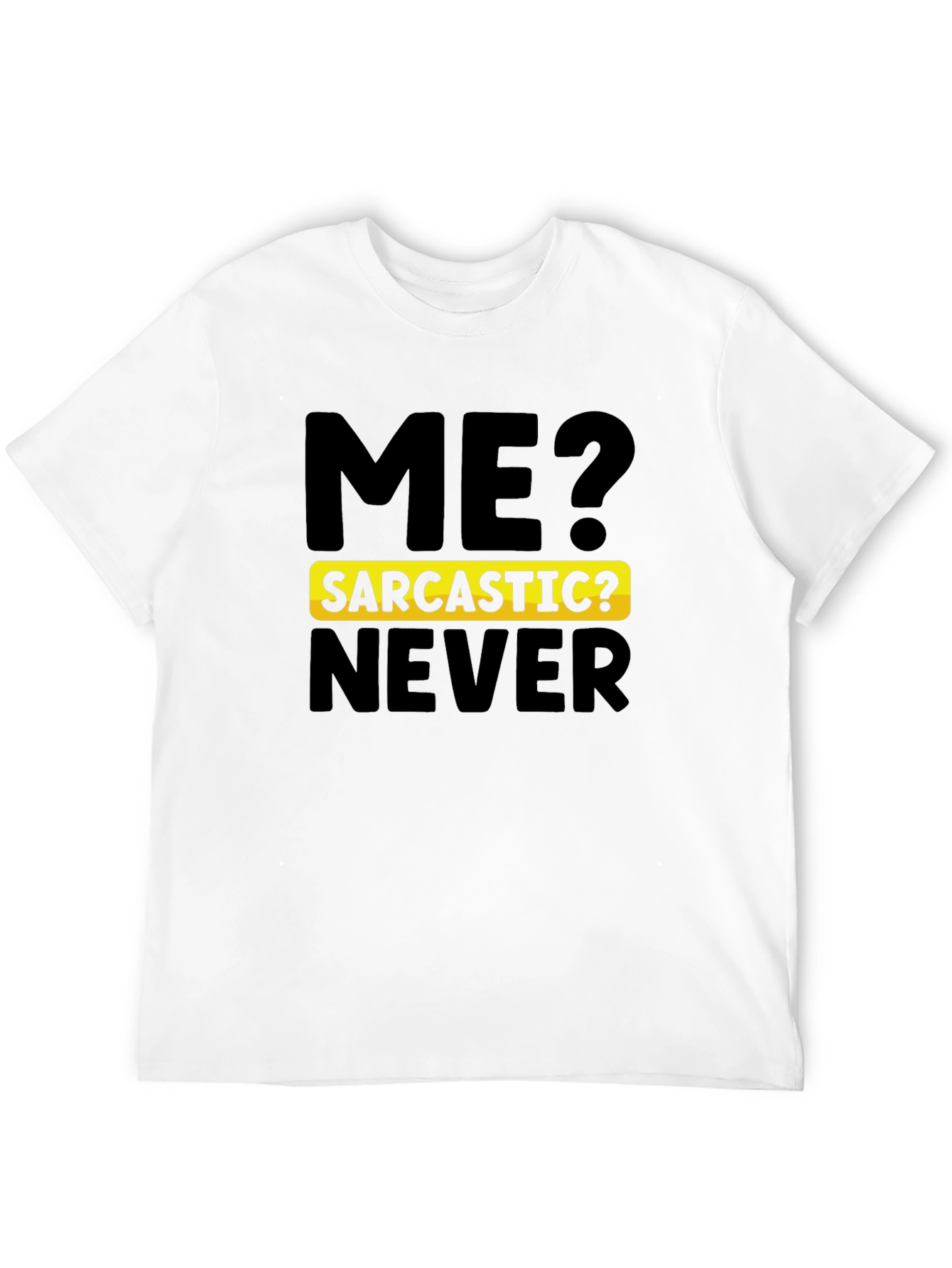 Black Sarcastic Never Men's Graphic T-Shirt view 12