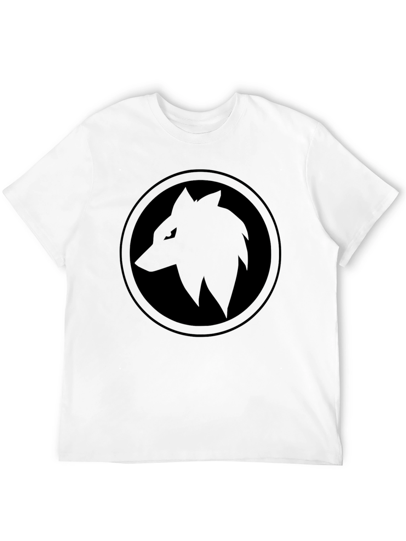 Black Black Wolf Circle T-Shirt - Edgy Graphic Tee view 12