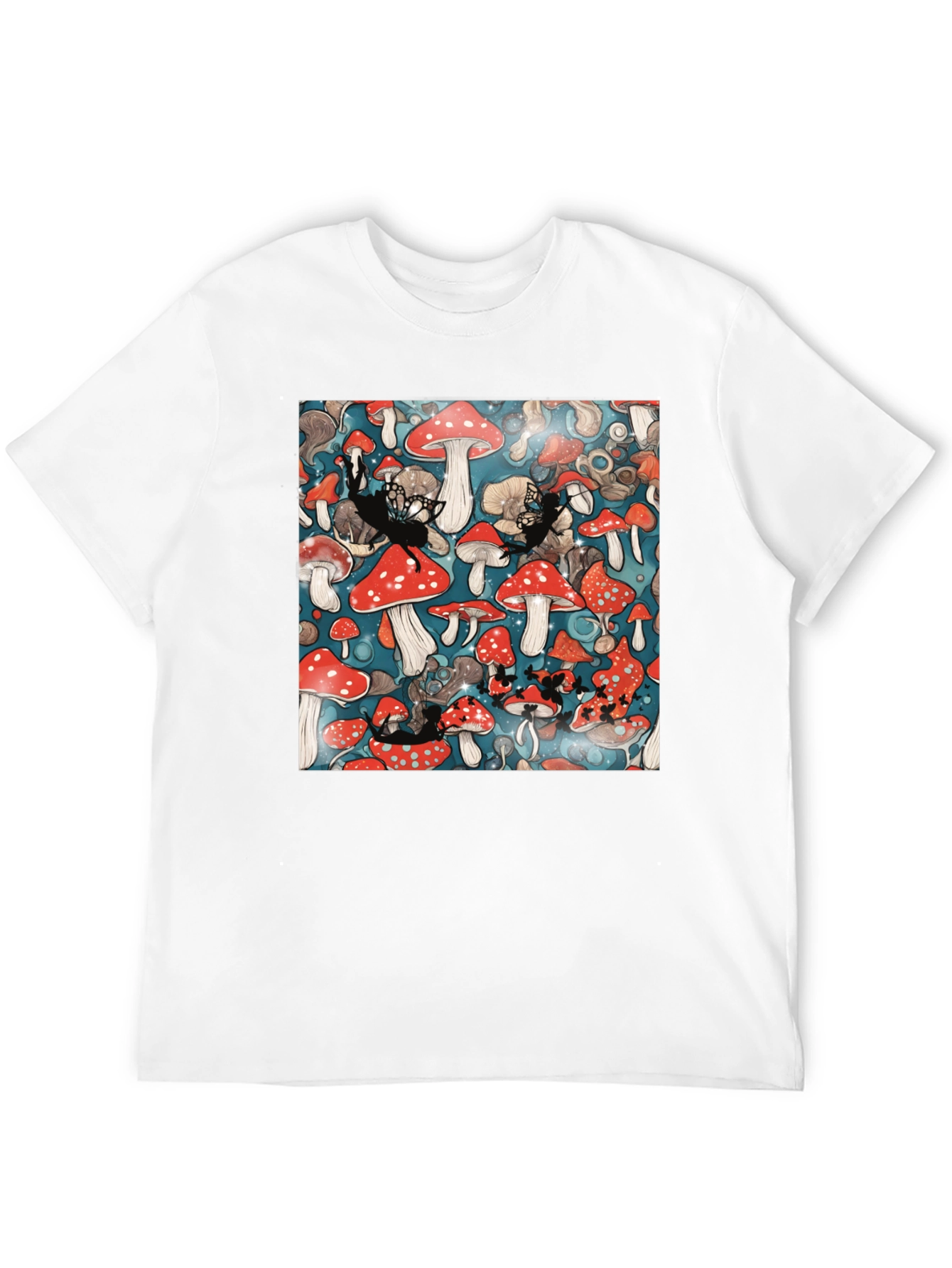 Black Mushroom Fairycore Graphic T-Shirt view 12