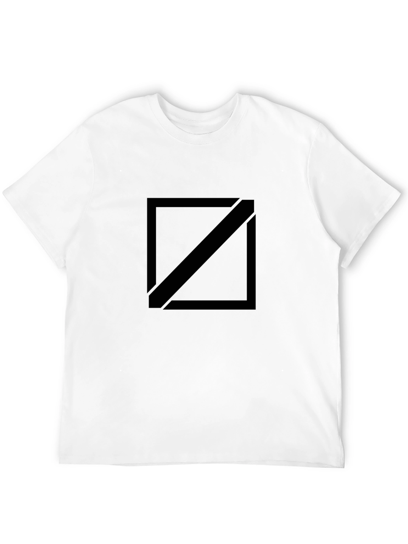 Black Mens Black Graphic Tee - Square Diagonal Design view 12