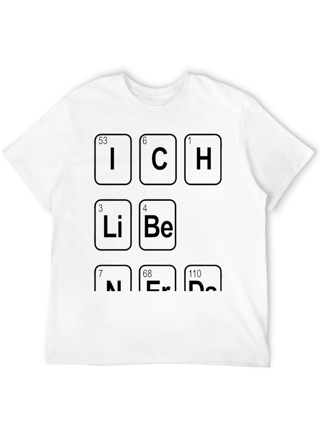 Black Ich Liebe Nerds Periodic Table T-Shirt view 12