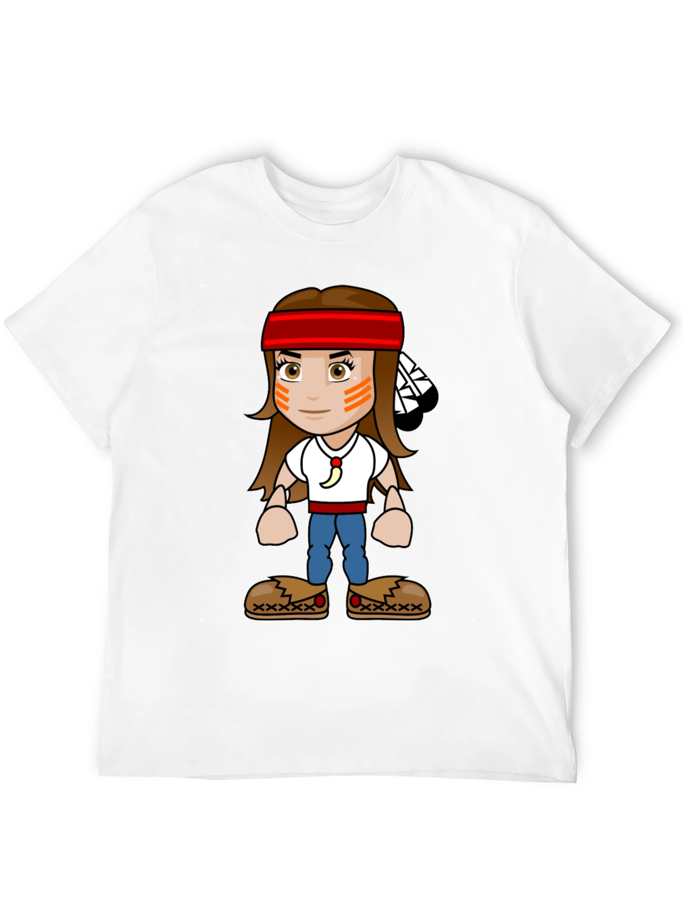 Black Native American Cartoon T-Shirt view 12