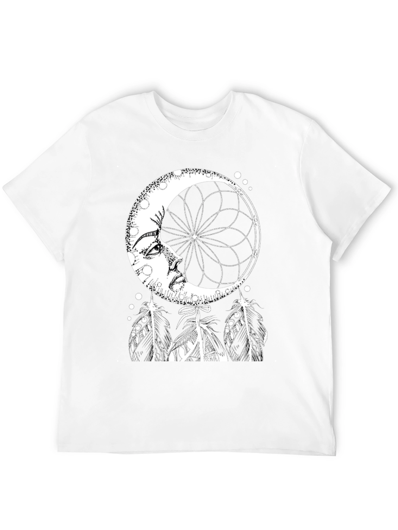 Black Dreamy Moon Graphic Tee - Black Cotton Blend view 12