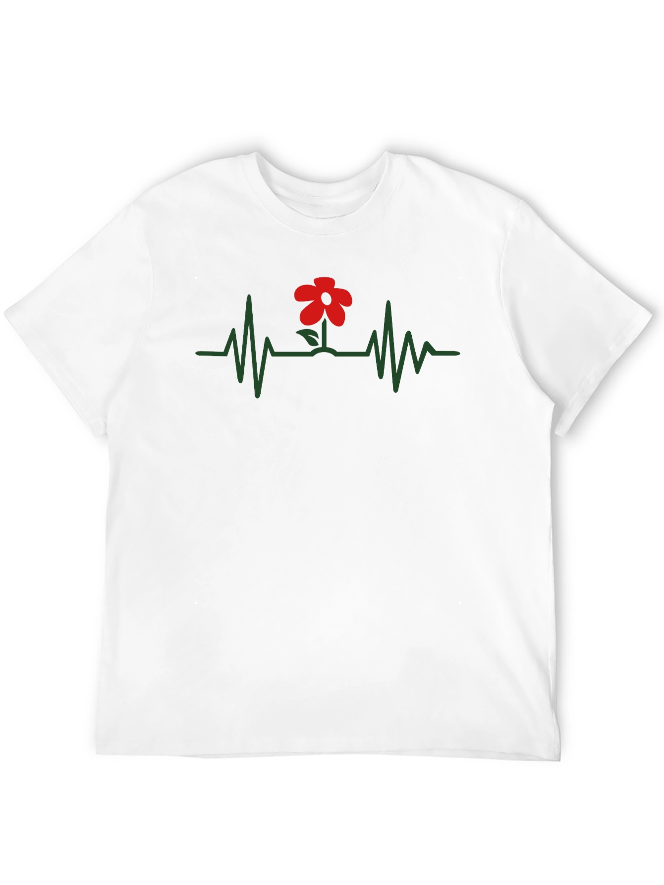 Black Heartbeat Flower Graphic Tee - Black view 12