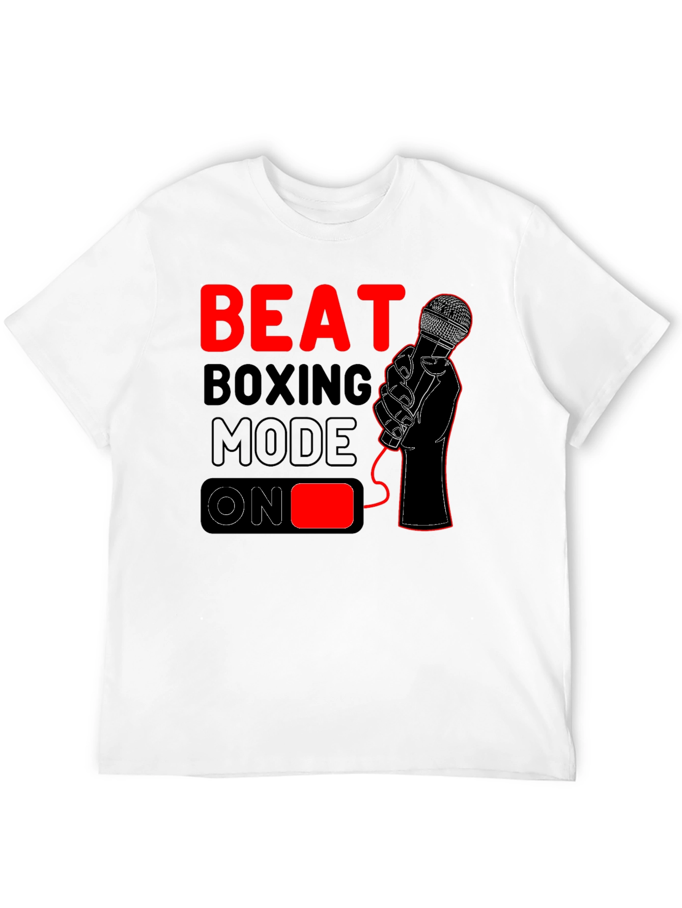 Black Beat Boxing Mode On T-Shirt - Black view 12