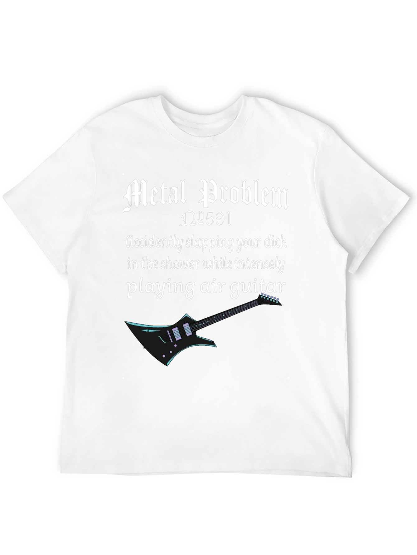 Black Metal Problem T-Shirt - Shower Air Guitar view 12