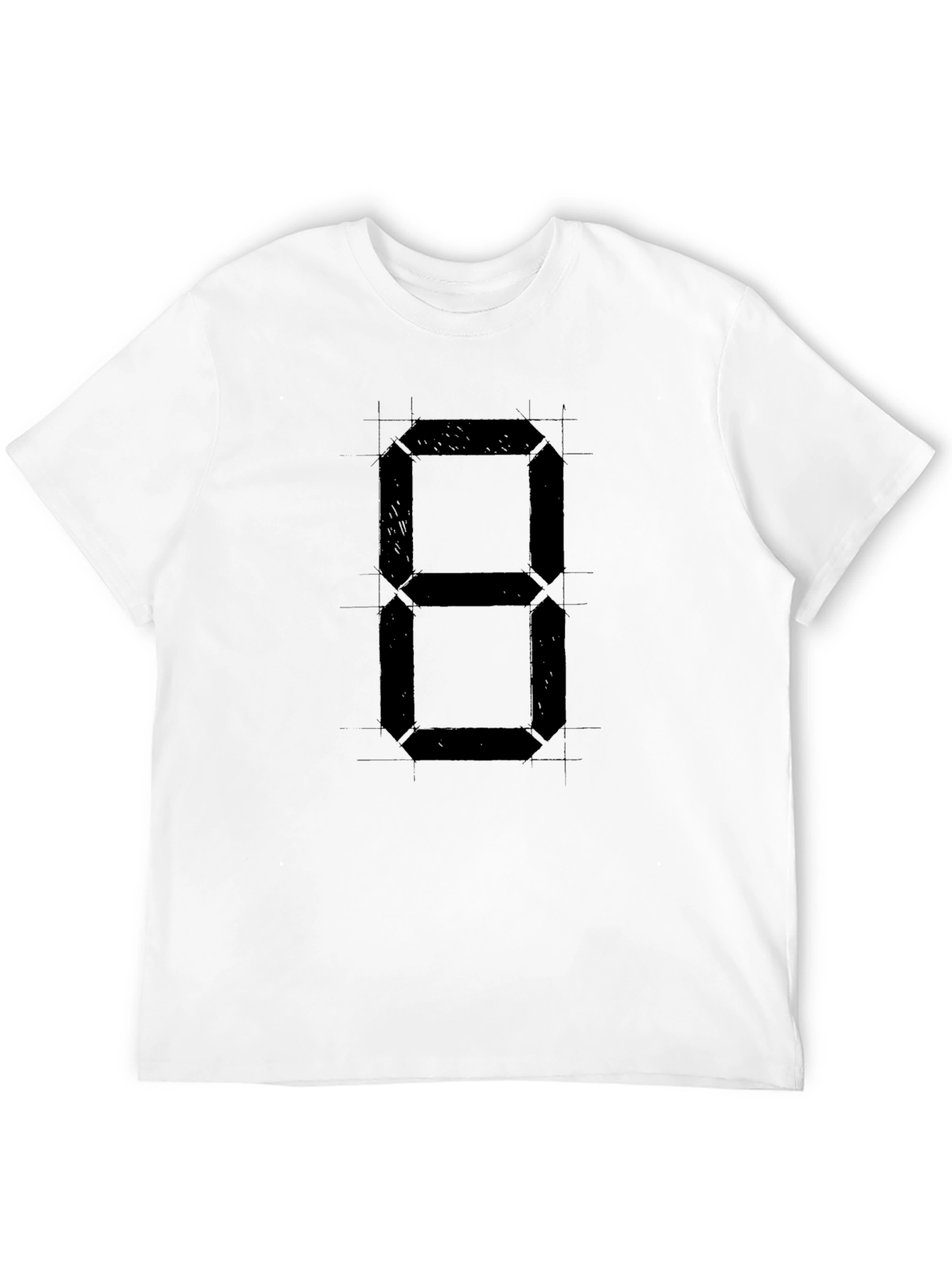 Black Digital Number Eight Black T-Shirt view 12