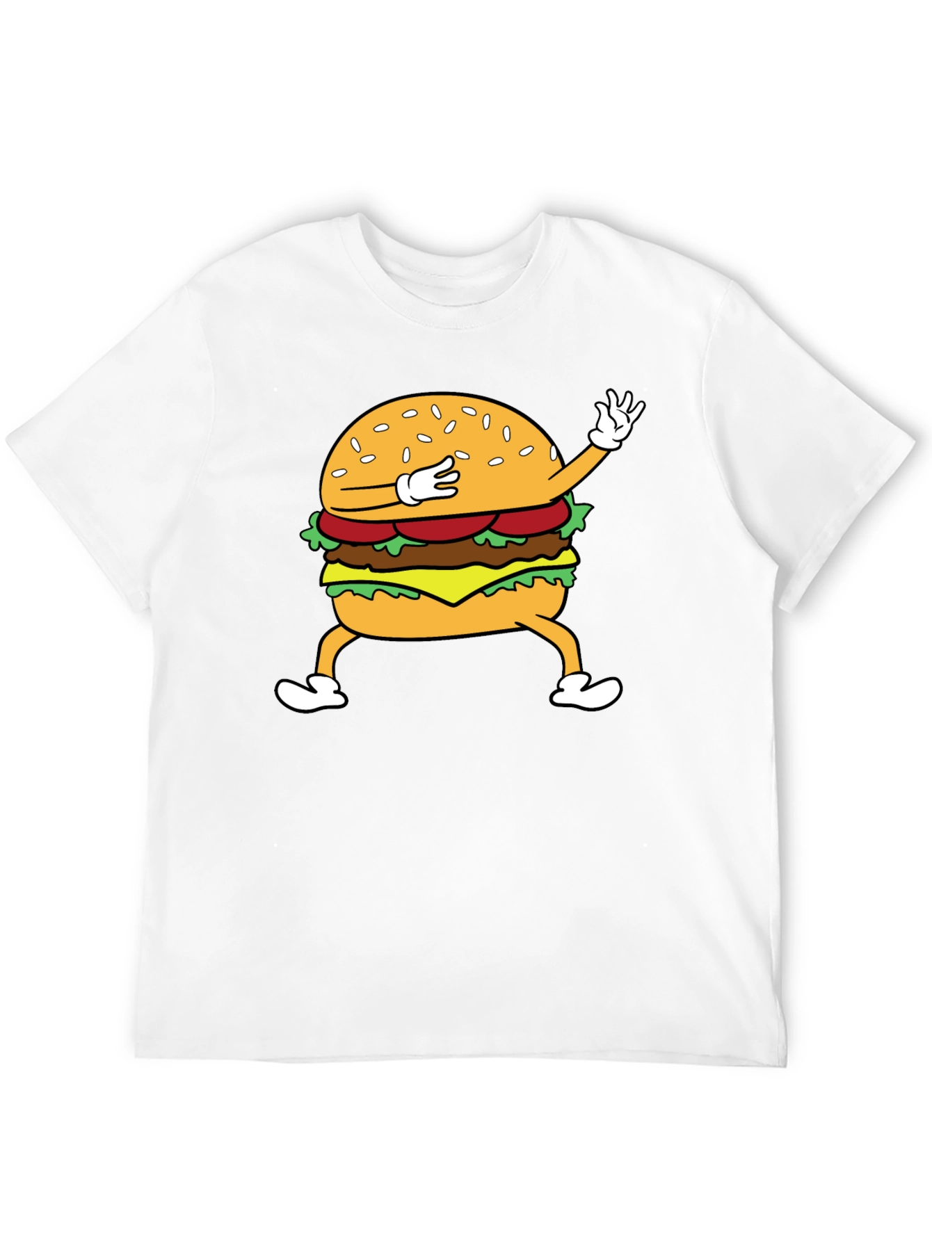 Black Dabbing Burger Graphic Tee - Funny Food T-Shirt view 12